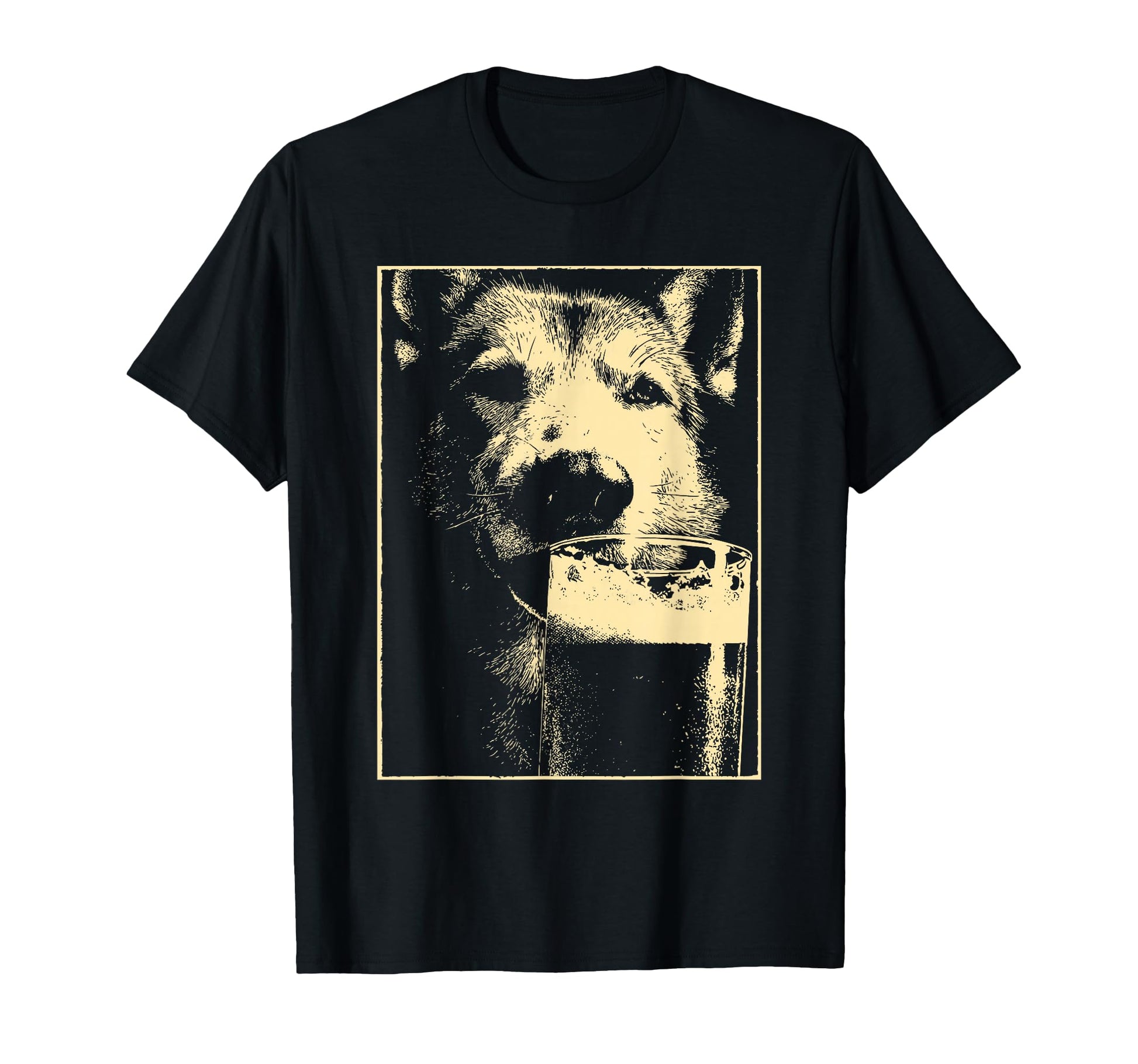 St Patricks Day Wolf Beer Animal T-Shirt - Fun Novelty Design for Adults - T-Shirt, Sweatshirt, Hoodie