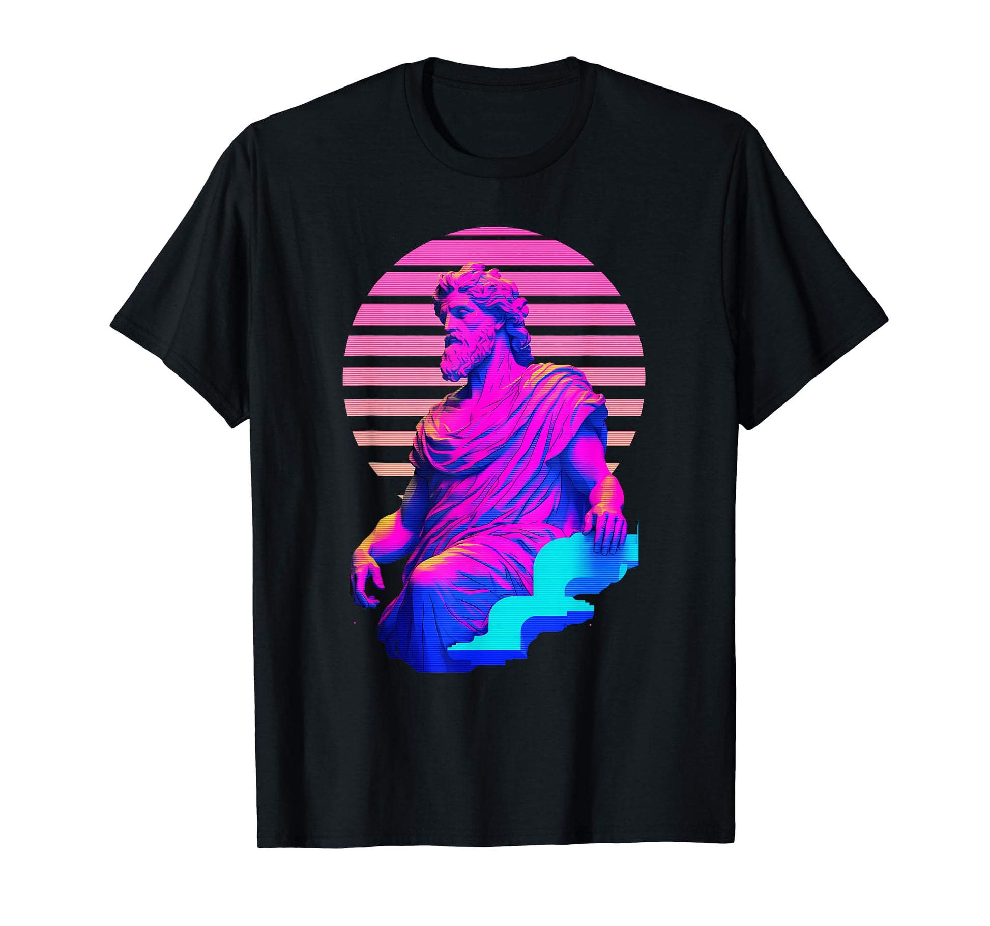 Zeus Vaporwave Aesthetic Greek God T-Shirt - Graphic Print for Adults - T-Shirt, Sweatshirt, Hoodie