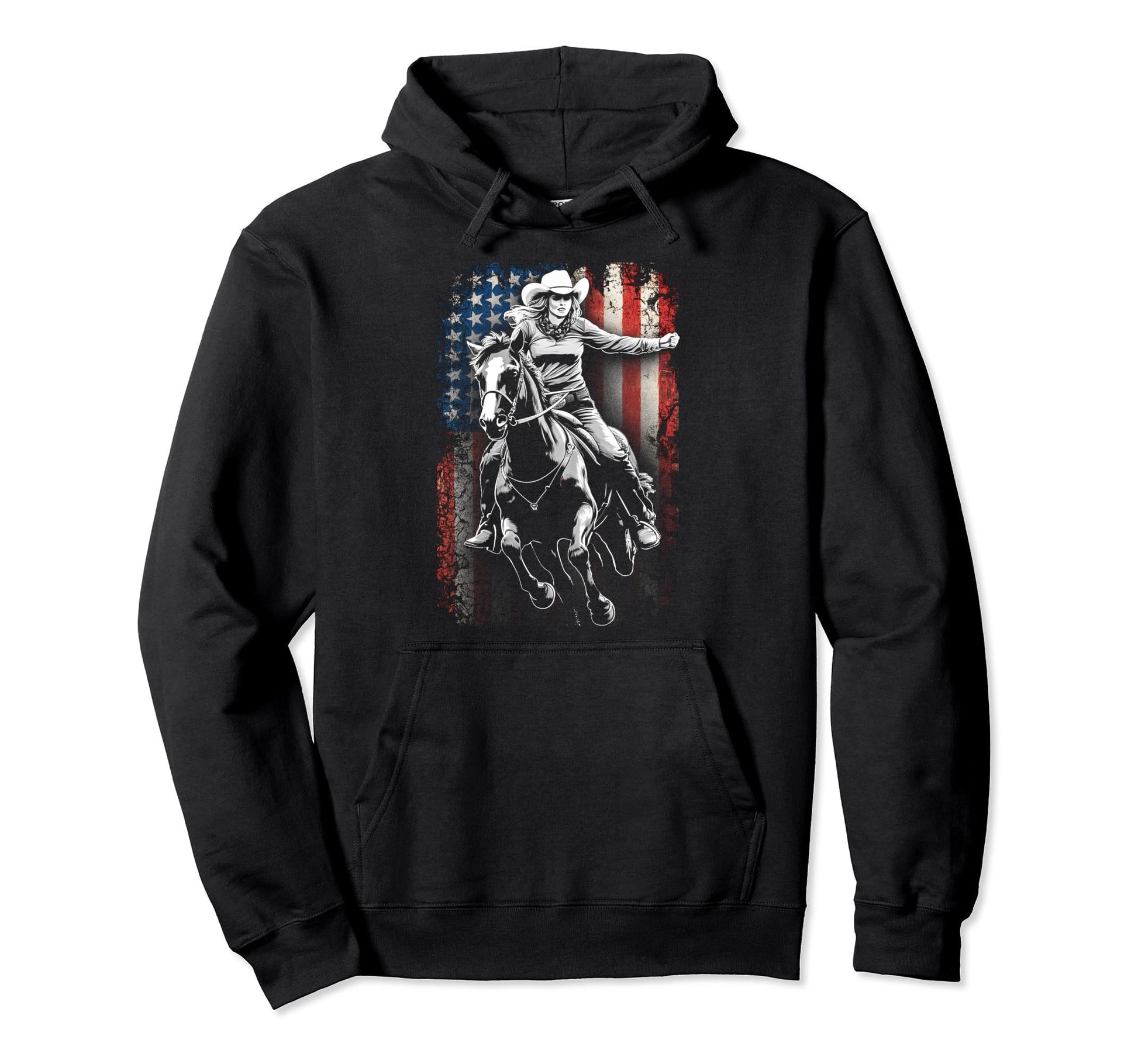 Cowboy Rodeo Horse Riding Usa Cowboy Hoodie - Minimalist Print for Adults - T-Shirt, Sweatshirt, Hoodie