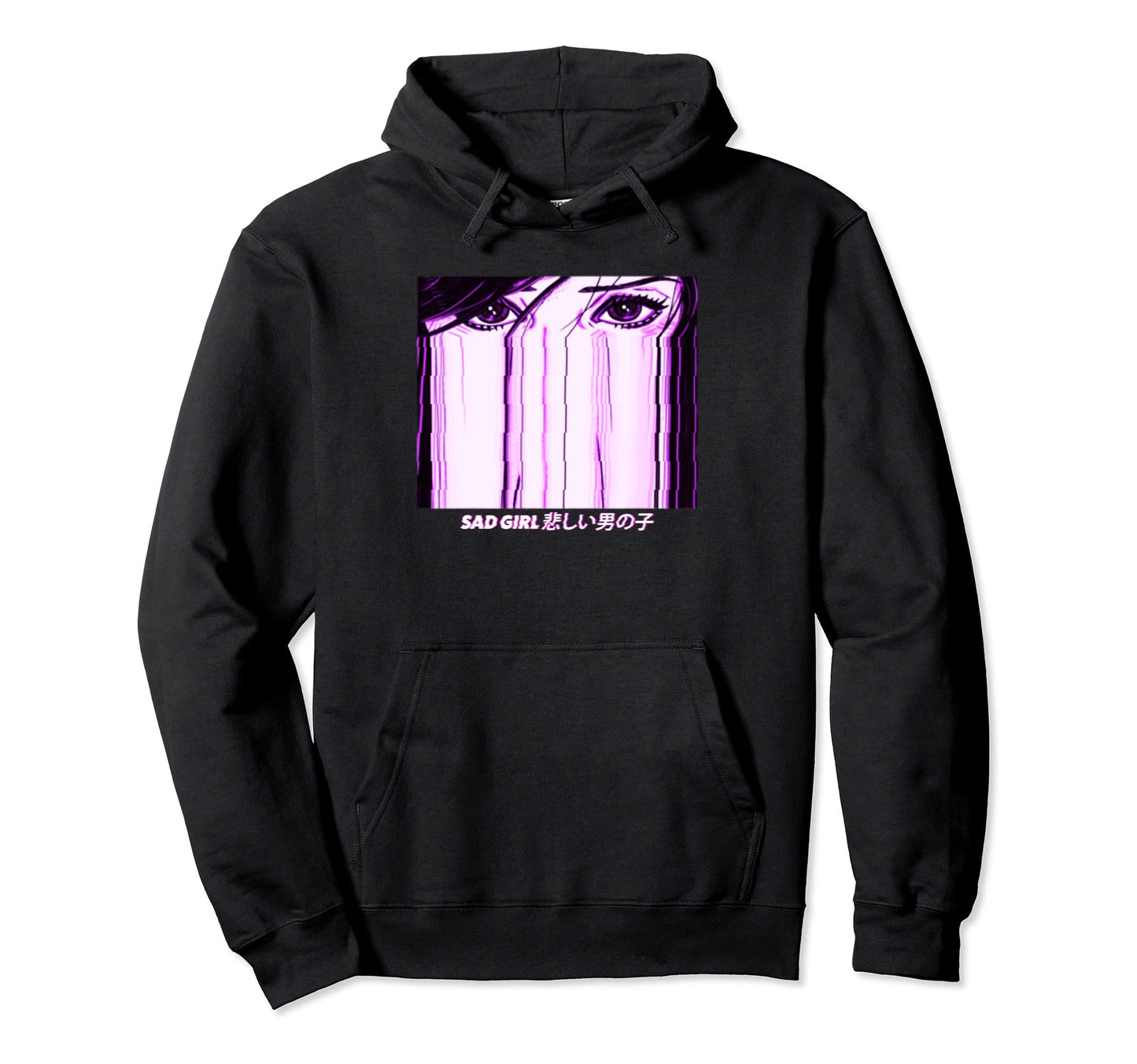 Sad Aesthetic Anime Vaporwave Hoodie - Fun Novelty Design Men Women - T-Shirt, Sweatshirt, Hoodie