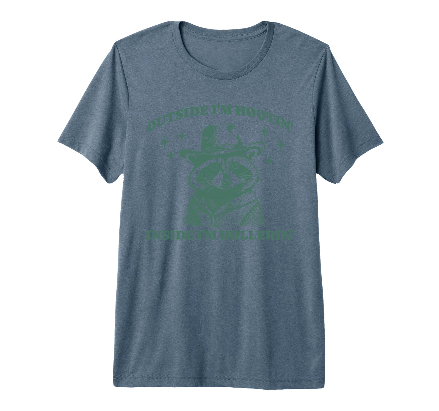 Funny Raccoon Meme Hootin Hollerin T-Shirt - Minimalist Print for Adults - T-Shirt, Sweatshirt, Hoodie