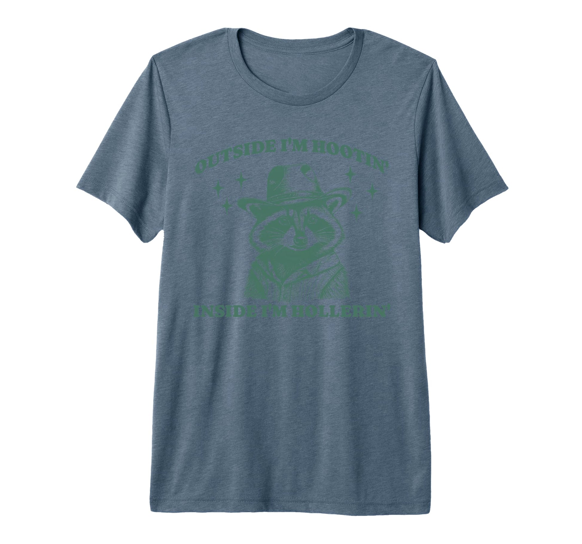 Funny Raccoon Meme Hootin Hollerin T-Shirt - Minimalist Print for Adults - T-Shirt, Sweatshirt, Hoodie