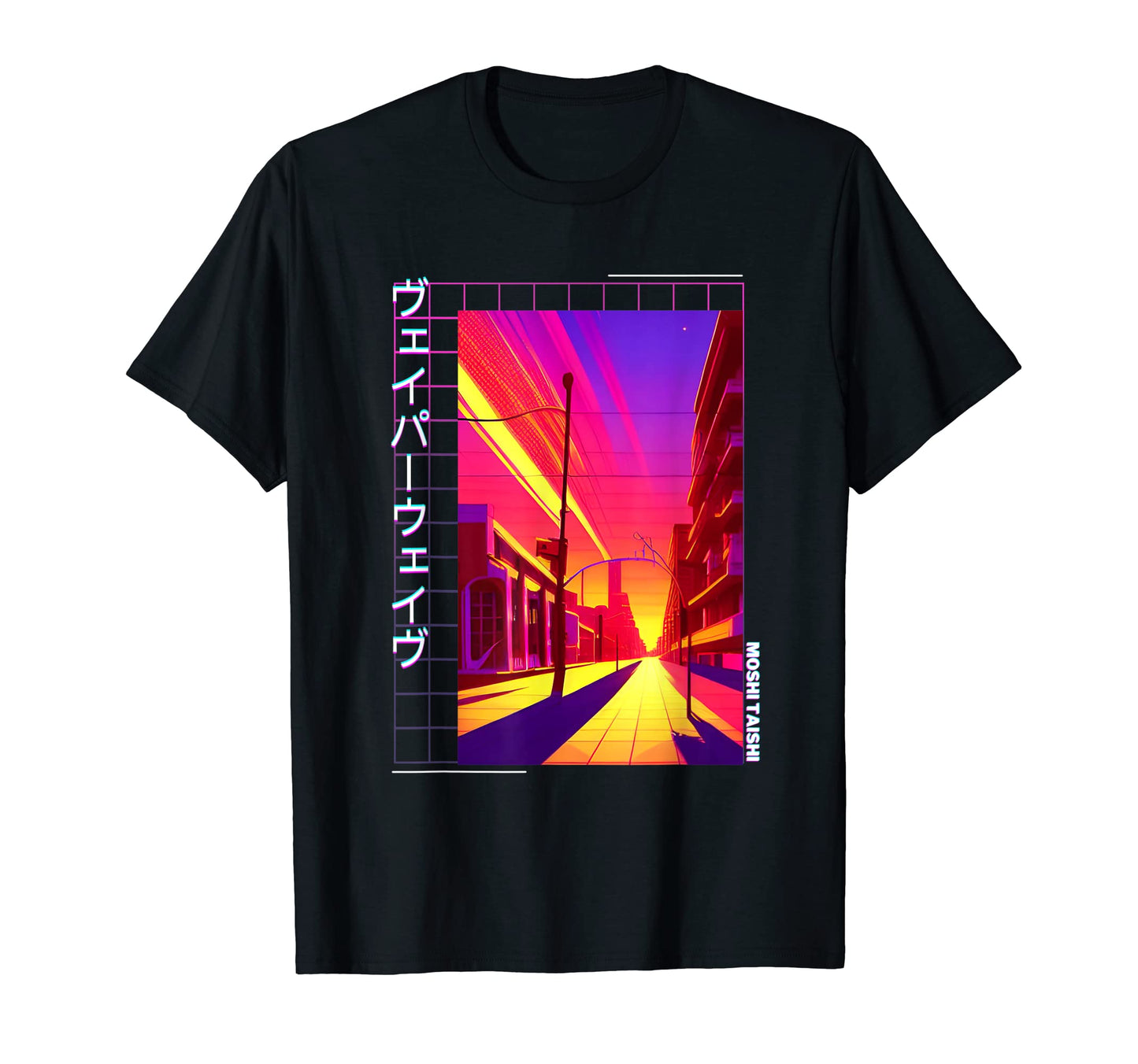 90S Synthwave Japanese Vaporwave Art T-Shirt - Custom Art Print Men Women - T-Shirt, Sweatshirt, Hoodie