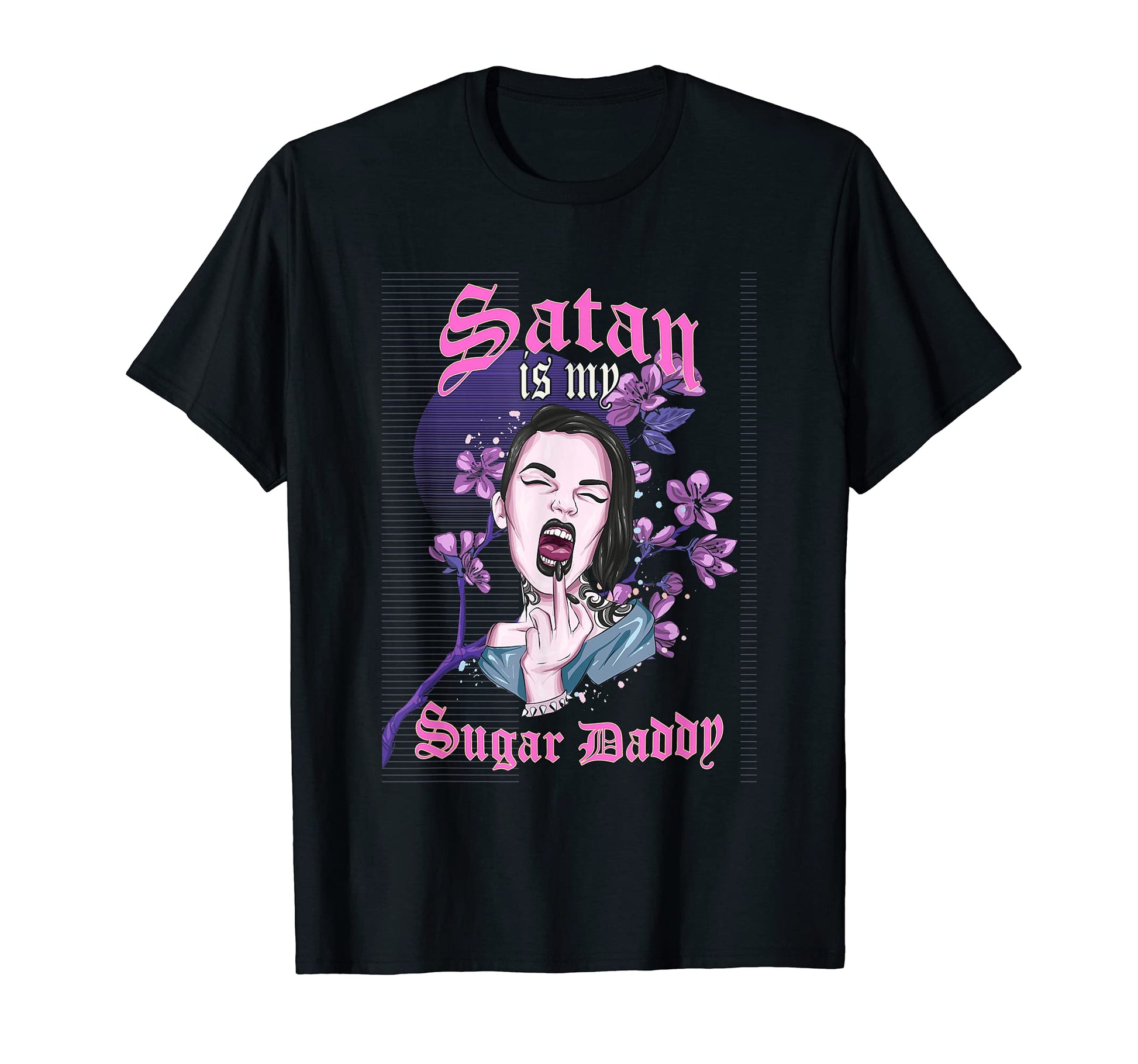 Satan Is My Sugar Daddy Goth Vaporwave T-Shirt - Novelty Apparel Men Women - T-Shirt, Sweatshirt, Hoodie