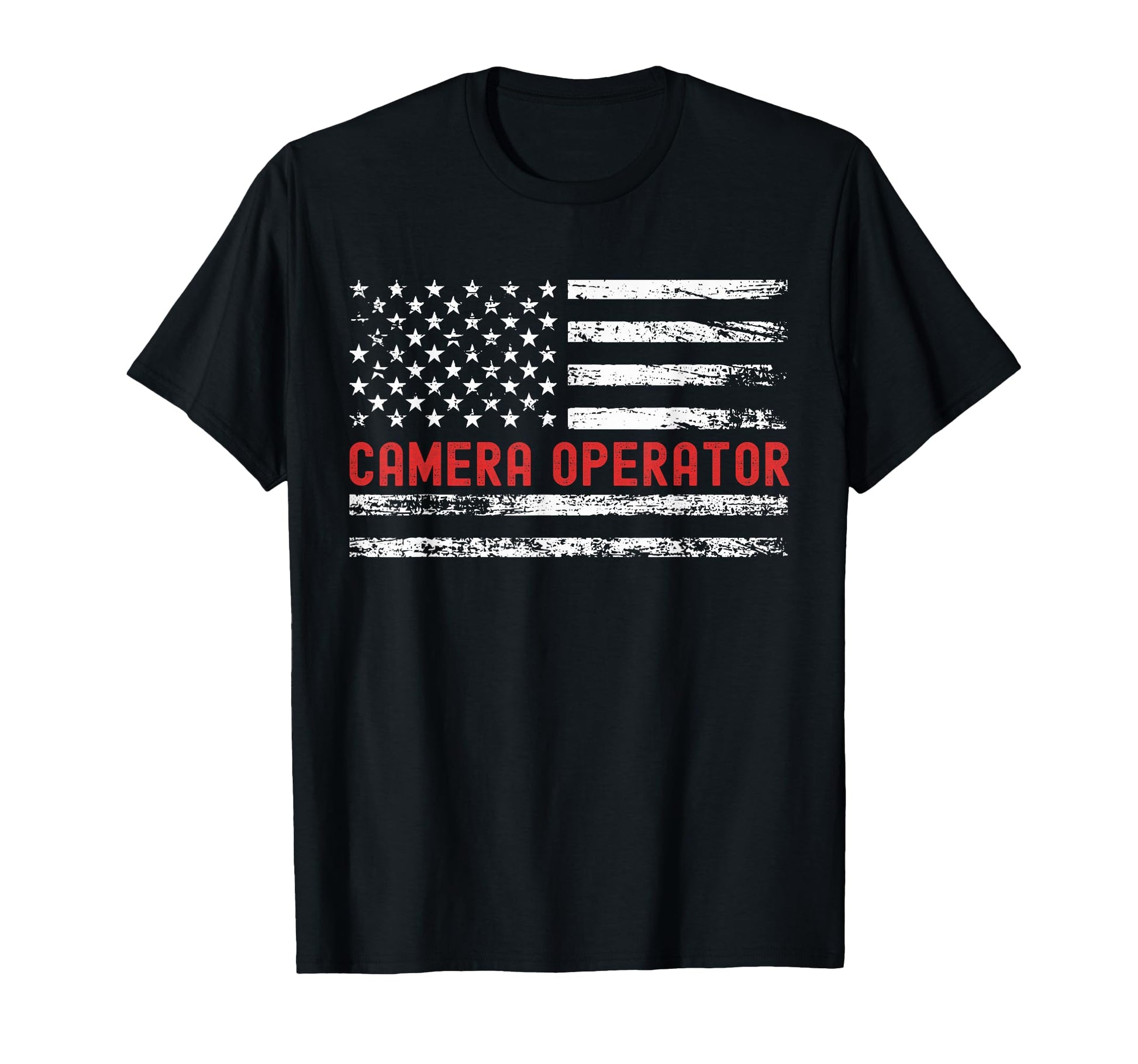 Camera Operator Usa Flag Profession T-Shirt - Fun Novelty Design Unisex - T-Shirt, Sweatshirt, Hoodie