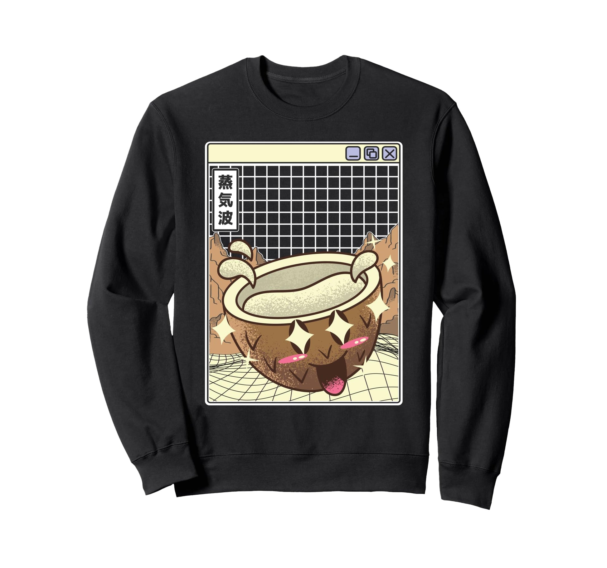 Happy Coconut Digital Japan 80S Sweatshirt - Fun Novelty Design Unisex - T-Shirt, Sweatshirt, Hoodie