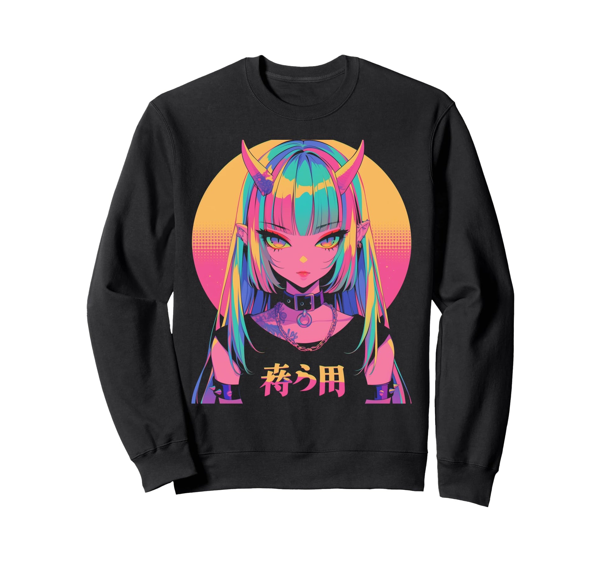 Goth Grunge Demon Anime Waifu Sweatshirt - Novelty Apparel for Adults - T-Shirt, Sweatshirt, Hoodie