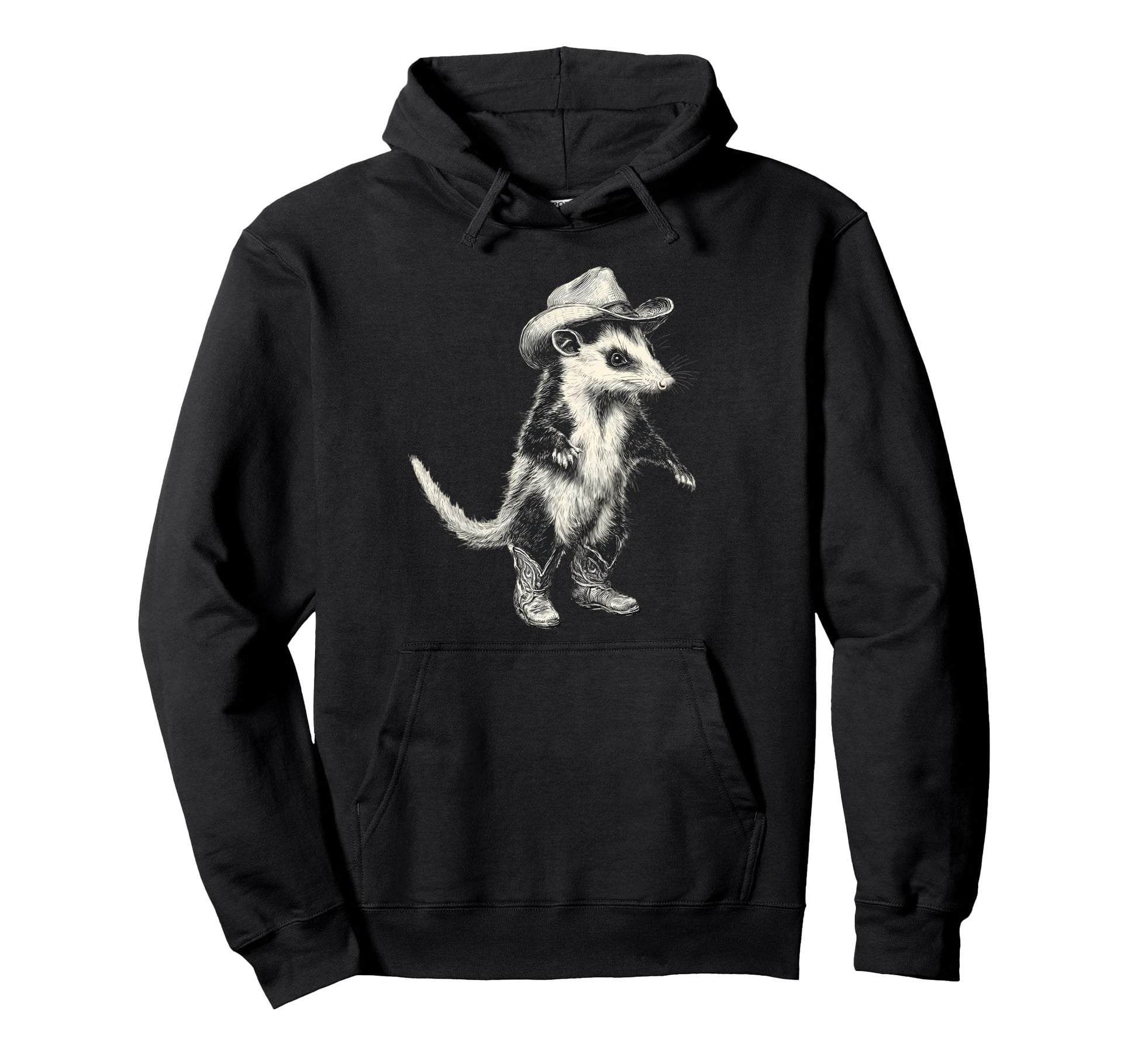 Opossum Cowboy Rodeo Cowgirl Western Hoodie - Aesthetic Graphic Unisex - T-Shirt, Sweatshirt, Hoodie