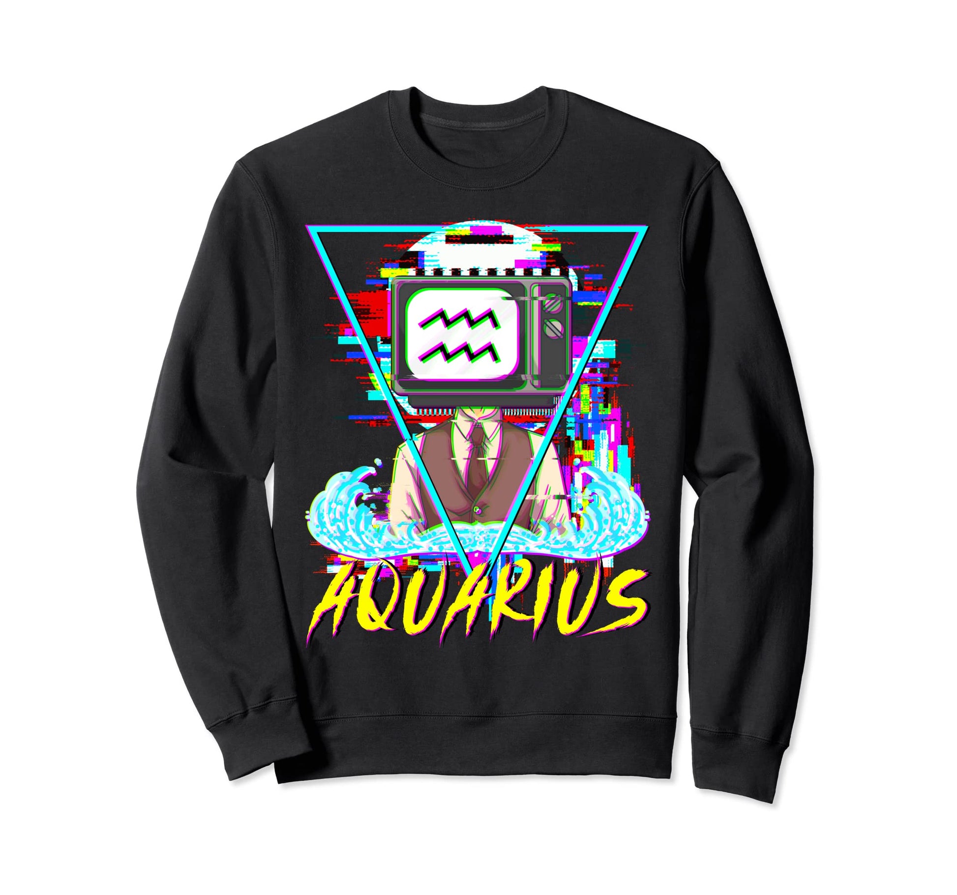 Aquarius Aesthetics Vaporwave Art Sweatshirt - Minimalist Print for Adults - T-Shirt, Sweatshirt, Hoodie