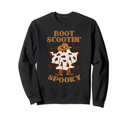 Boot Scootin Spooky Funny Western Sweatshirt - Aesthetic Graphic Unisex - T-Shirt, Sweatshirt, Hoodie