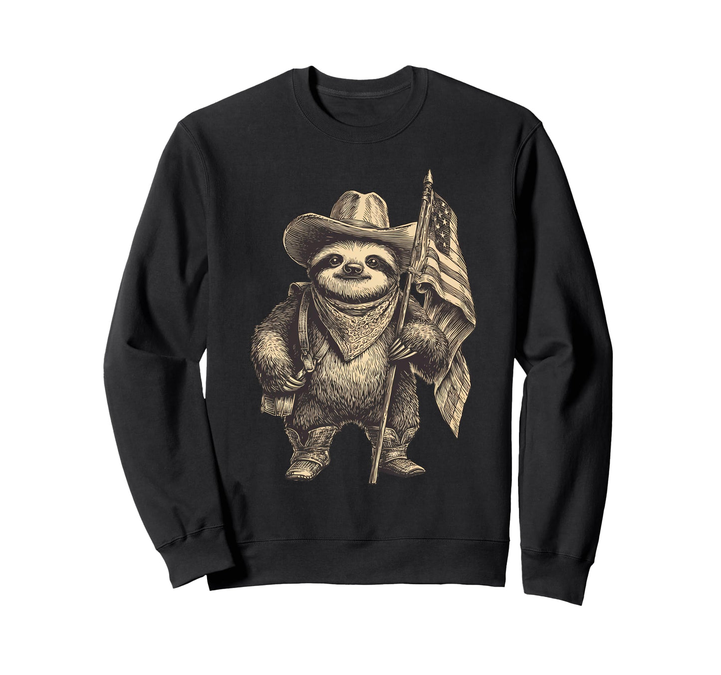 Sloth Cowboy Rodeo Cowgirl Western Sweatshirt - Custom Art Print Men Women - T-Shirt, Sweatshirt, Hoodie