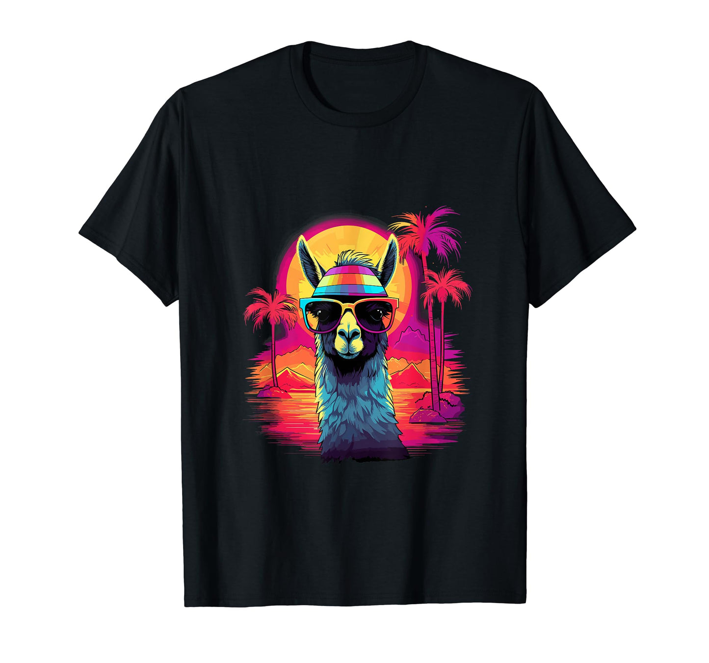 Funny Llama Vaporwave Aesthetic T-Shirt - Streetwear Style Men Women - T-Shirt, Sweatshirt, Hoodie