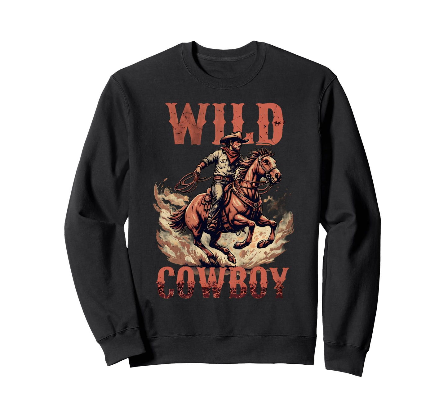 Wild Cowboy Horse Western Sweatshirt - Aesthetic Graphic Men Women - T-Shirt, Sweatshirt, Hoodie