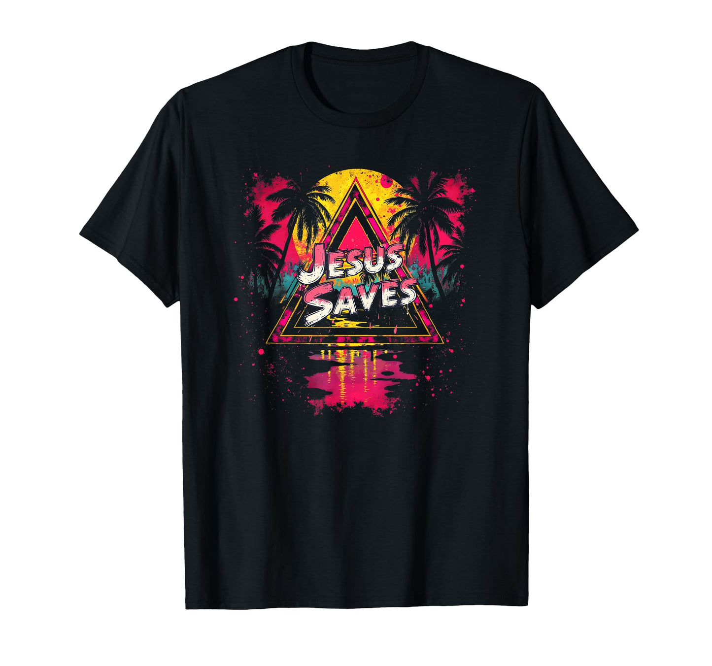 Jesus Saves Vaporwave 80Ies T-Shirt - Aesthetic Graphic for Adults - T-Shirt, Sweatshirt, Hoodie