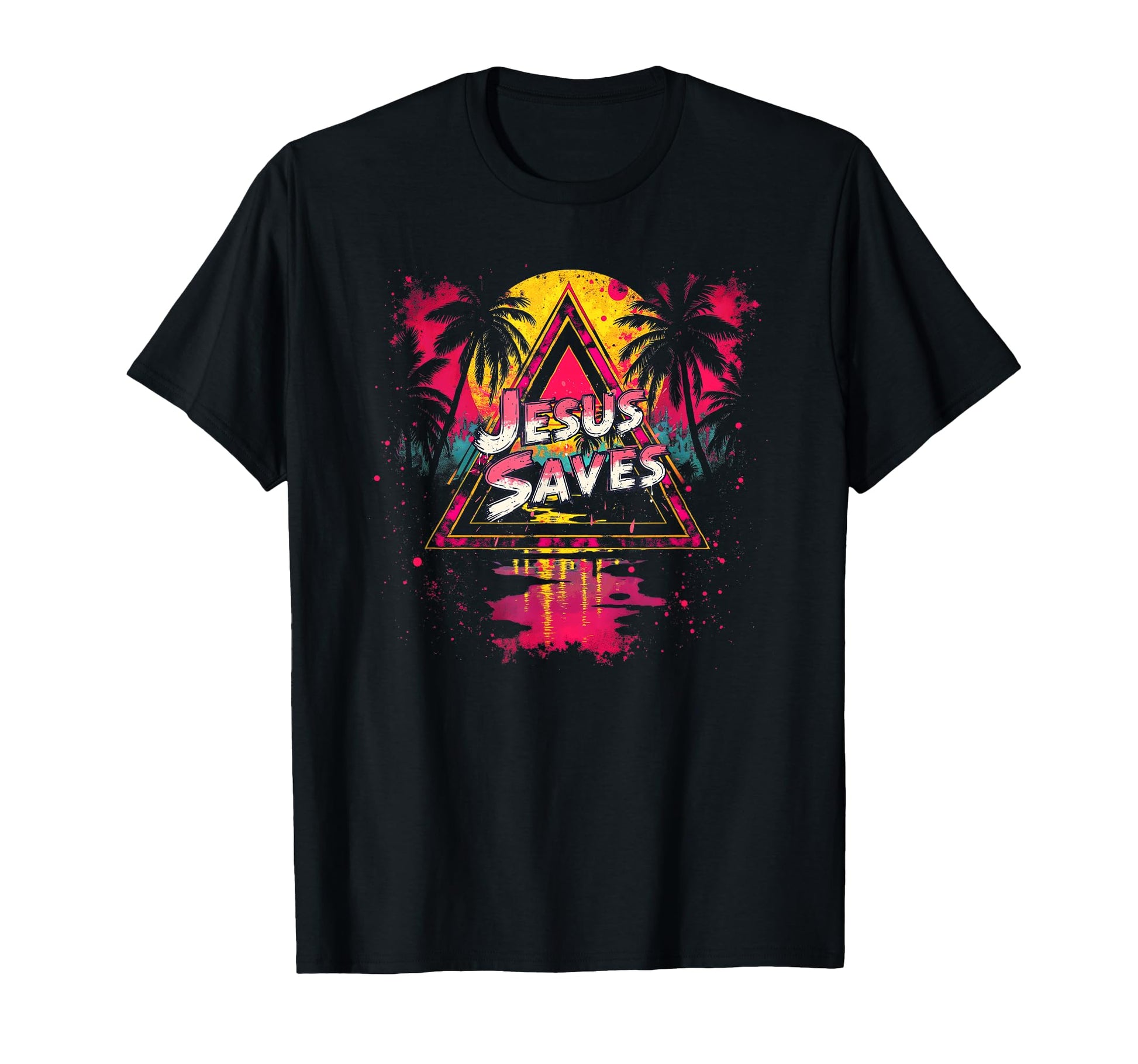Jesus Saves Vaporwave 80Ies T-Shirt - Aesthetic Graphic for Adults - T-Shirt, Sweatshirt, Hoodie