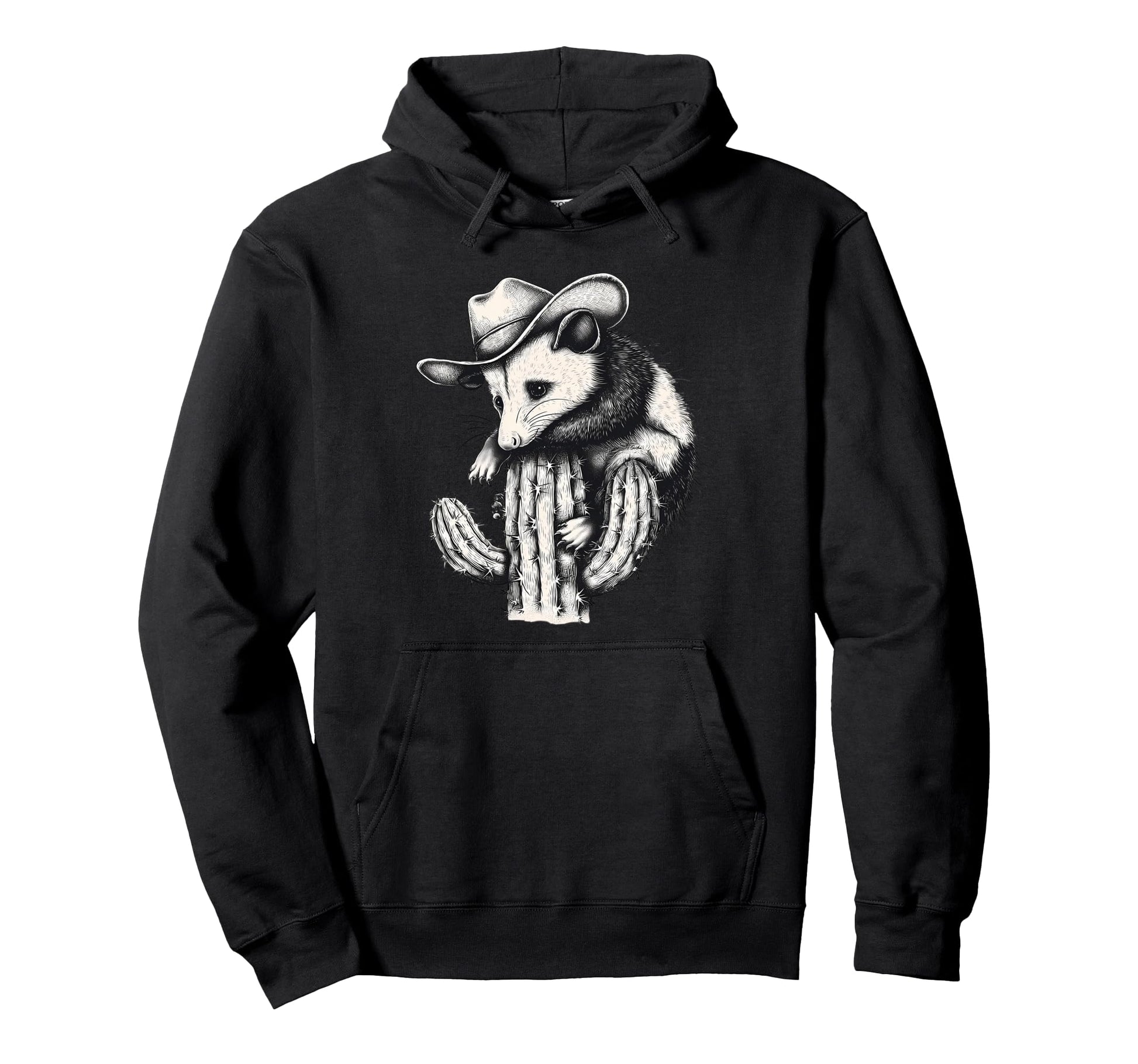 Country Cowboy Opossum Rodeo Possum Hoodie - Fun Novelty Design Men Women - T-Shirt, Sweatshirt, Hoodie