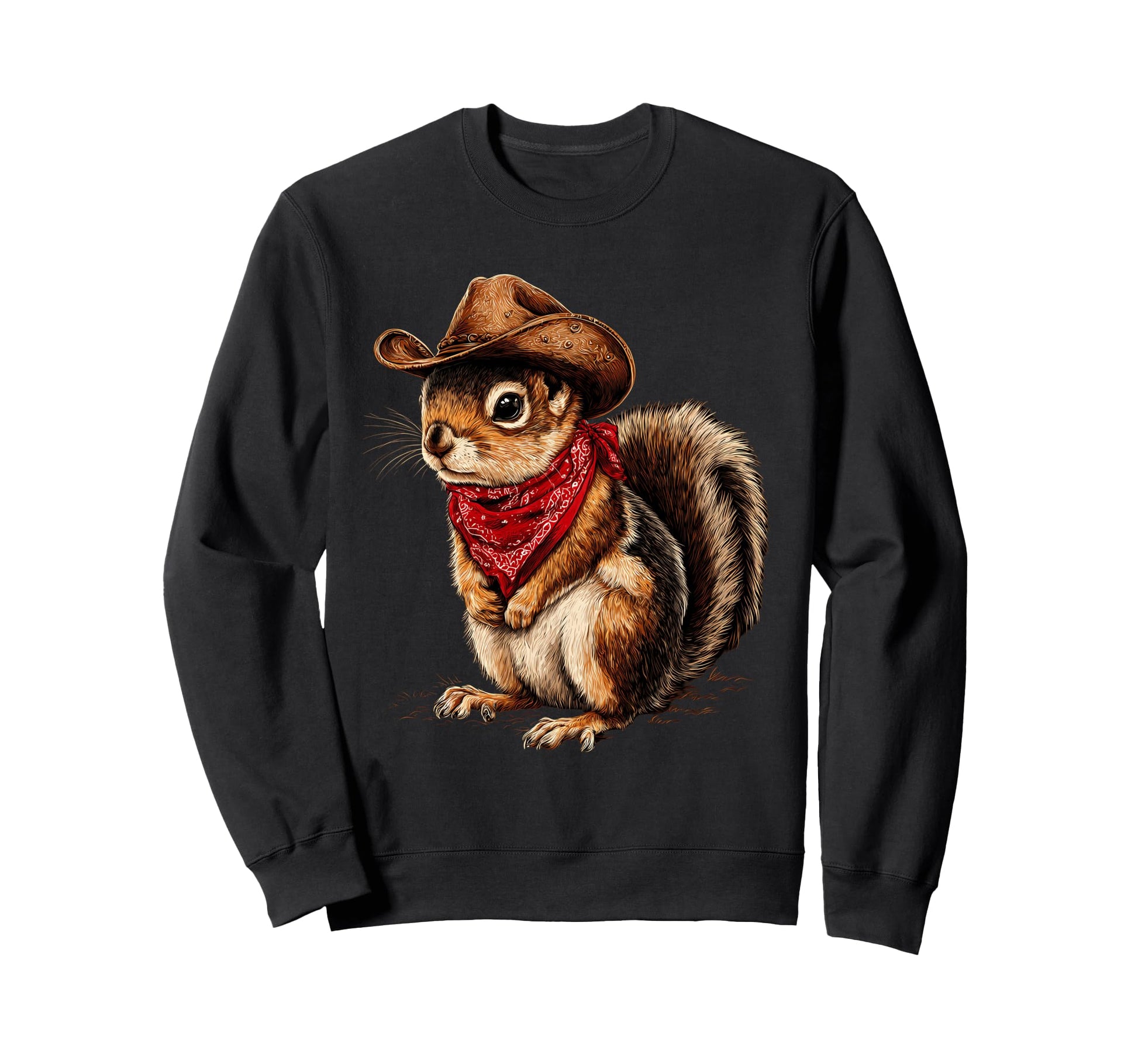 Country Cowboy Squirrel Rodeo Sweatshirt - Casual Everyday Wear Men Women - T-Shirt, Sweatshirt, Hoodie