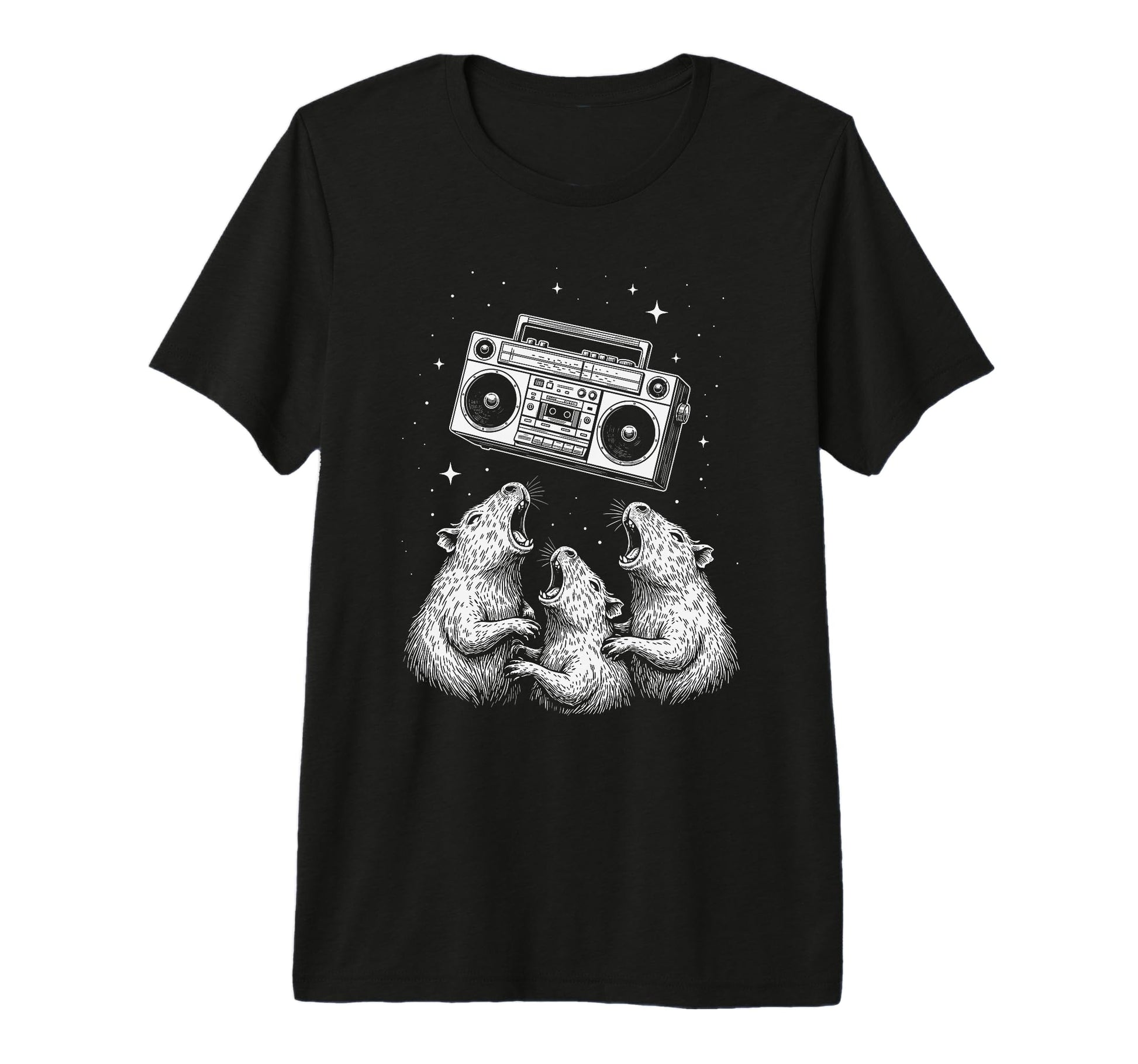 Singing Rats Boombox Space Vibe 80S T-Shirt - Minimalist Print Unisex - T-Shirt, Sweatshirt, Hoodie