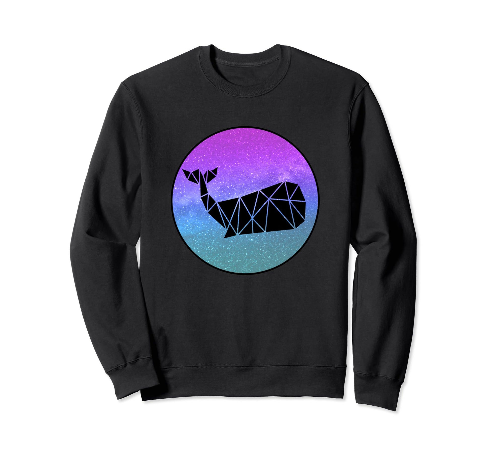 Whale Origami Galaxy Vaporwave Sweatshirt - Fun Novelty Design for Adults - T-Shirt, Sweatshirt, Hoodie