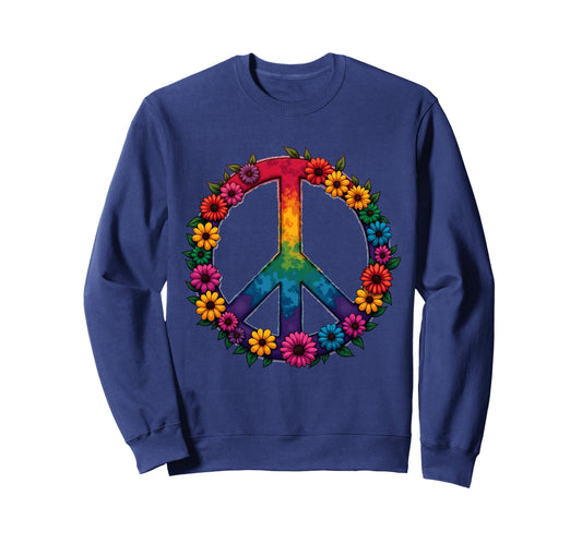 60S 70S Flower Power Groovy Love Peace Sweatshirt - Novelty Apparel Unisex - T-Shirt, Sweatshirt, Hoodie