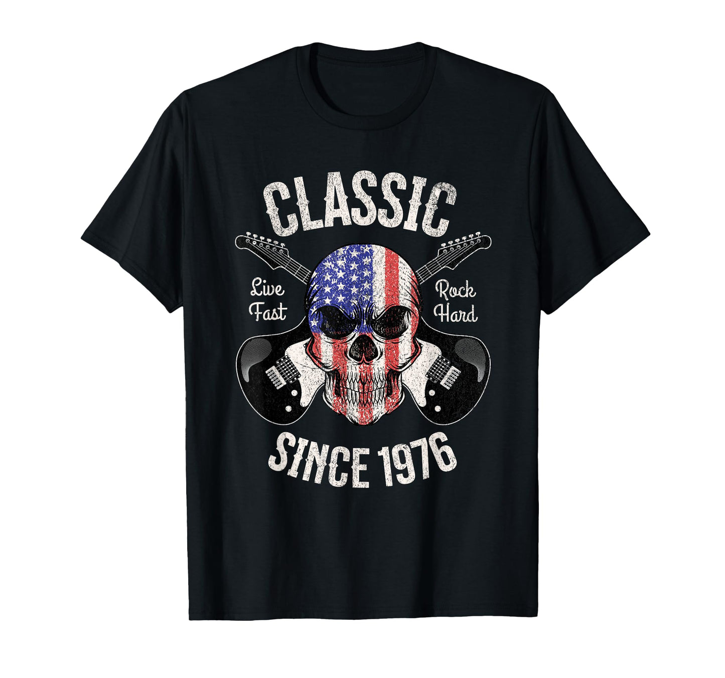 50Th Birthday Guitar Rock And Roll Skull T-Shirt - Graphic Print Men Women - T-Shirt, Sweatshirt, Hoodie