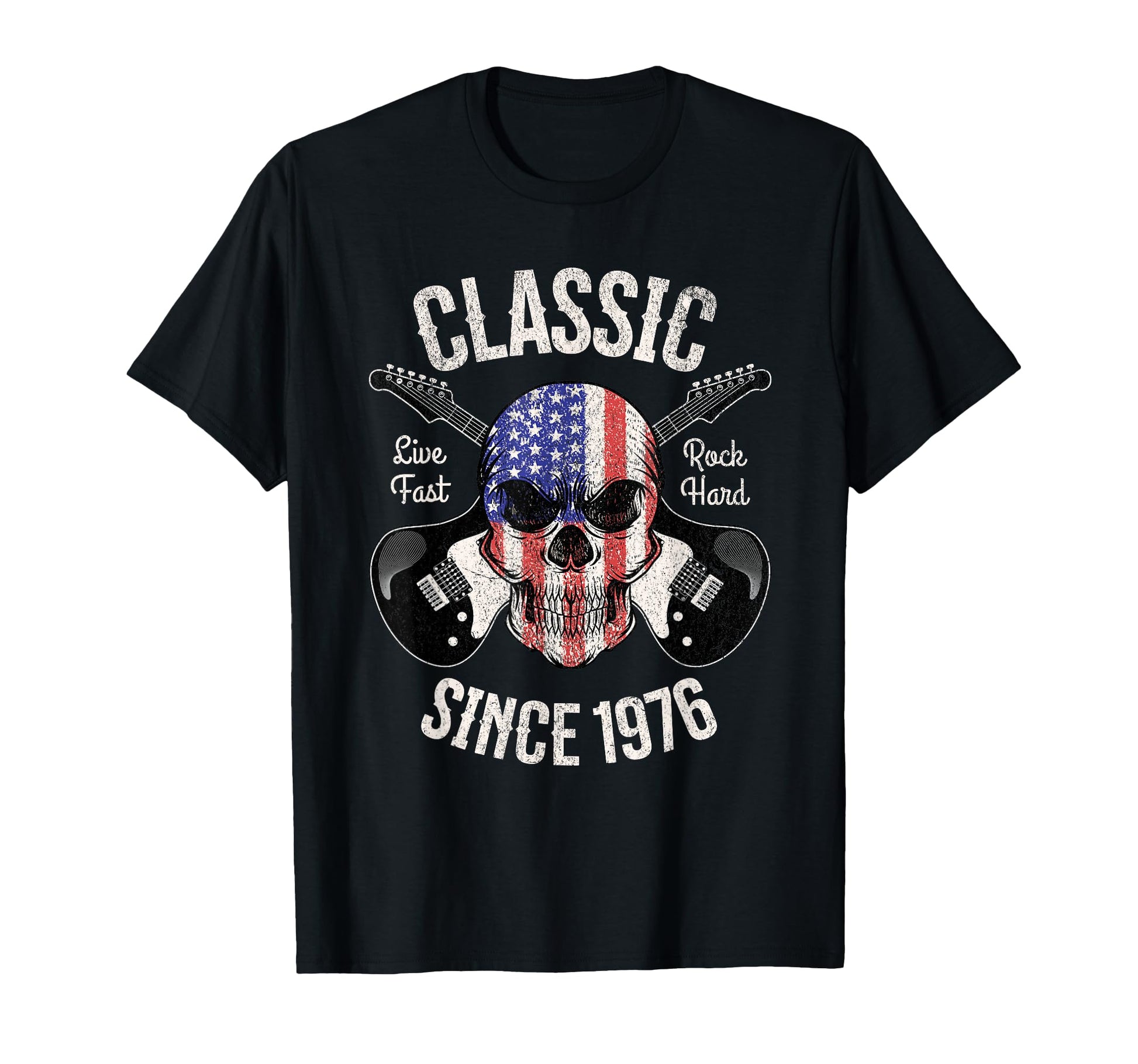 50Th Birthday Guitar Rock And Roll Skull T-Shirt - Graphic Print Men Women - T-Shirt, Sweatshirt, Hoodie