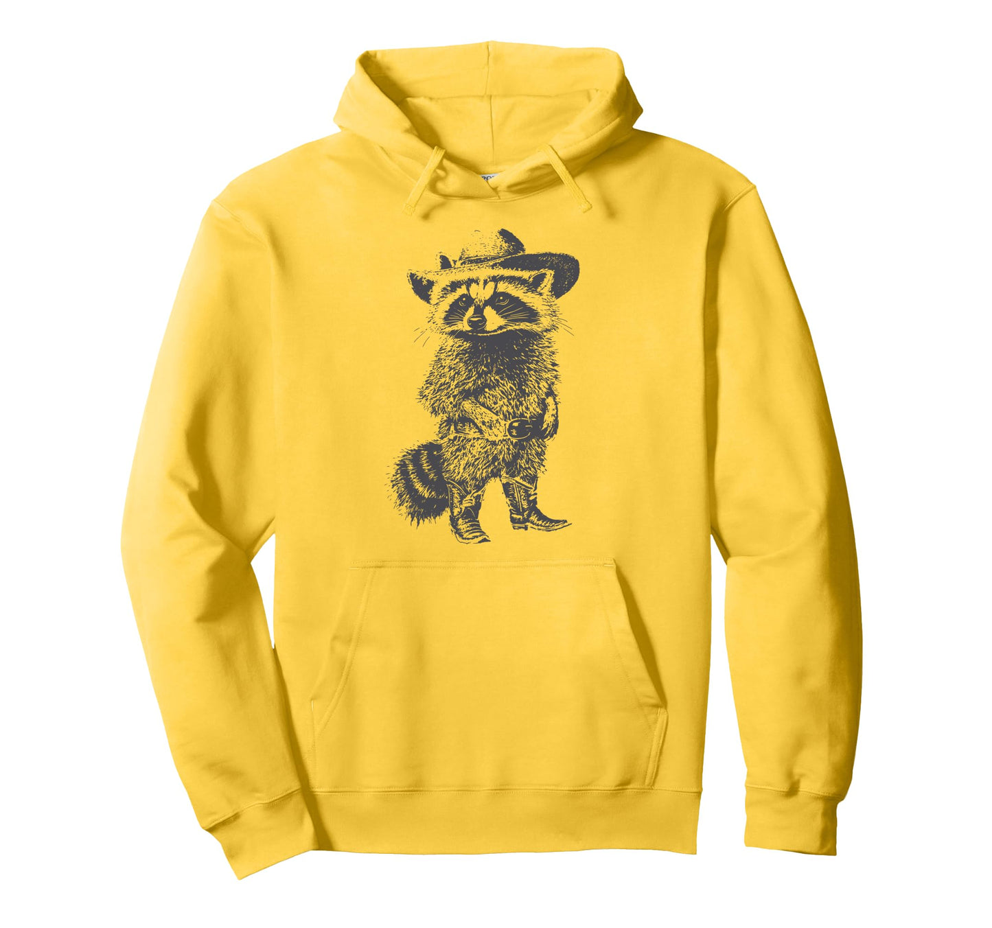 Raccoon Cowboy Trash Panda Country Hoodie - Fun Novelty Design for Adults - T-Shirt, Sweatshirt, Hoodie