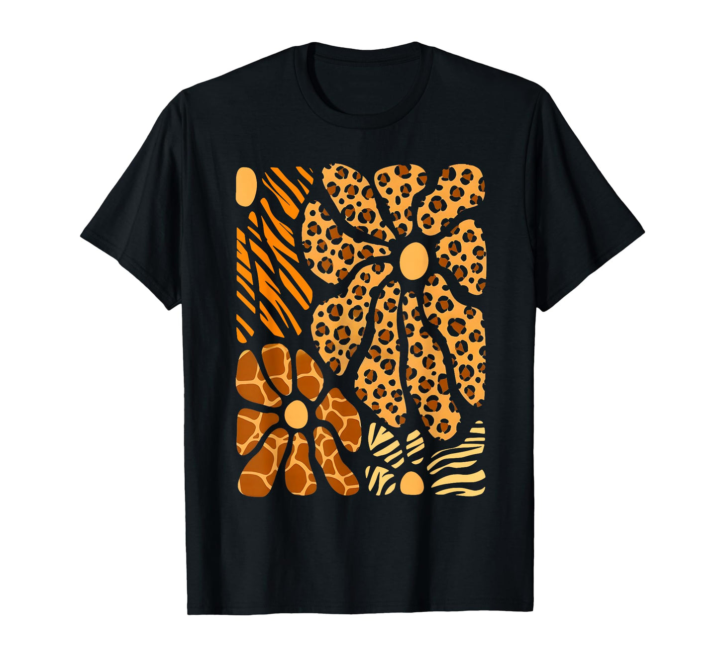 Wild Leopard Floral Boho Animal Safari T-Shirt - Trendy Graphic Unisex - T-Shirt, Sweatshirt, Hoodie