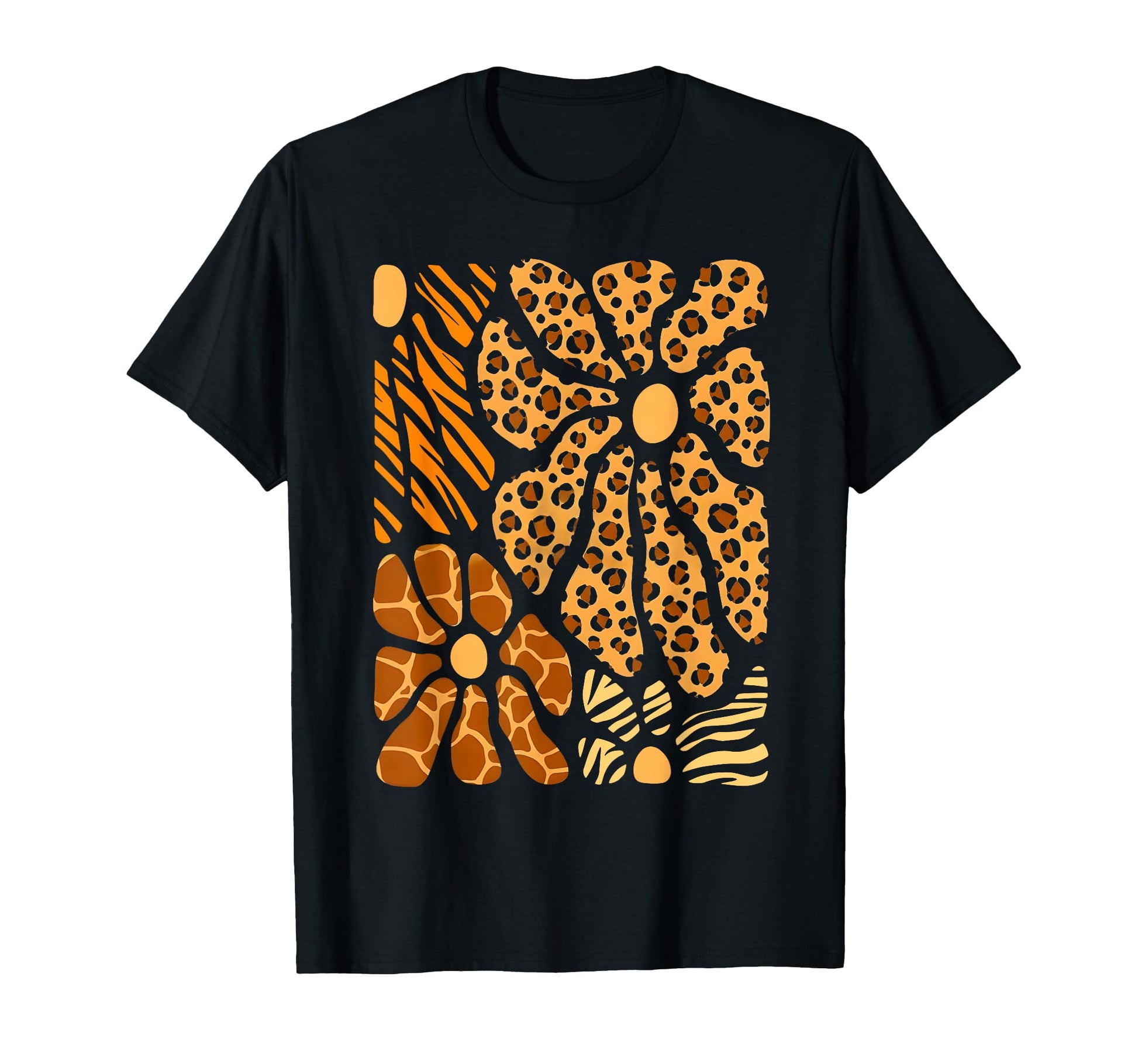 Wild Leopard Floral Boho Animal Safari T-Shirt - Trendy Graphic Unisex - T-Shirt, Sweatshirt, Hoodie