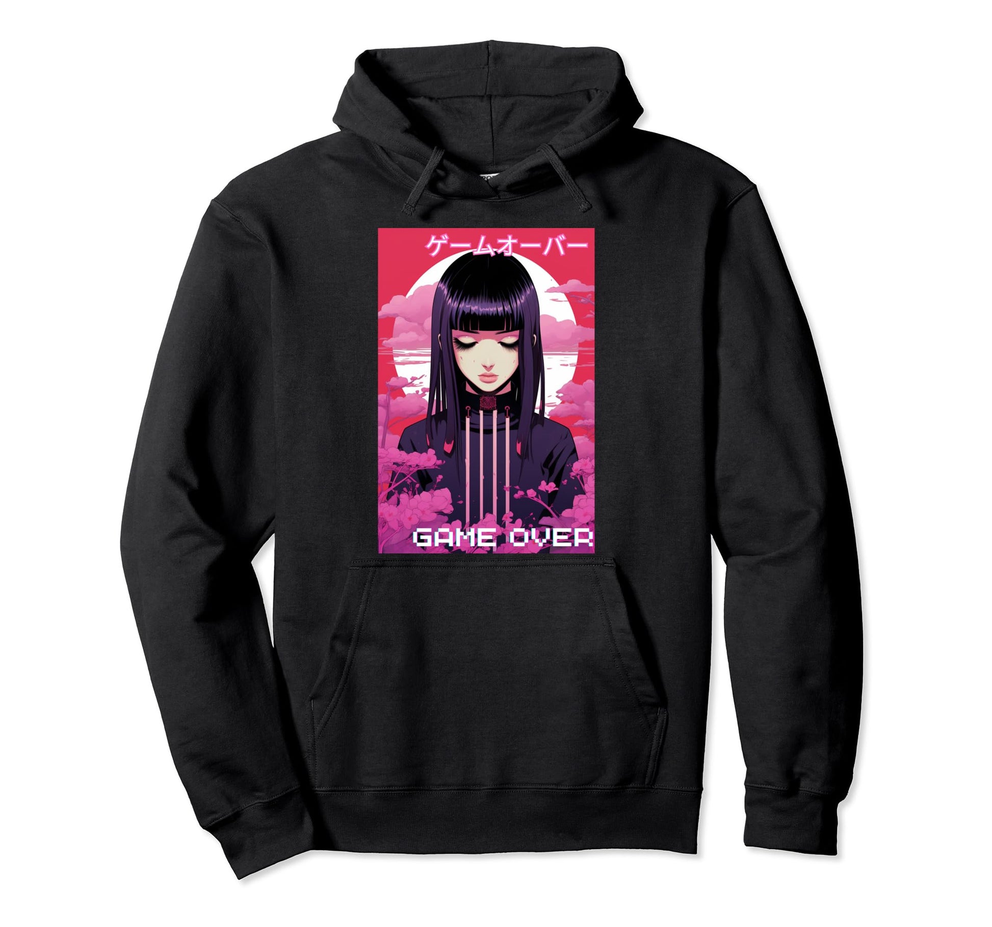 Japanese Vaporwave Sad Anime Indie Hoodie - Aesthetic Graphic for Adults - T-Shirt, Sweatshirt, Hoodie