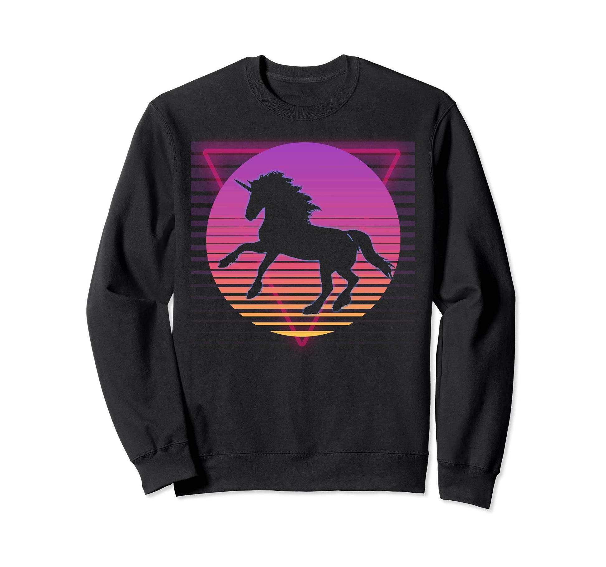 Unicorn Horse Vaporwave 80S 90S Sweatshirt - Graphic Print for Adults - T-Shirt, Sweatshirt, Hoodie