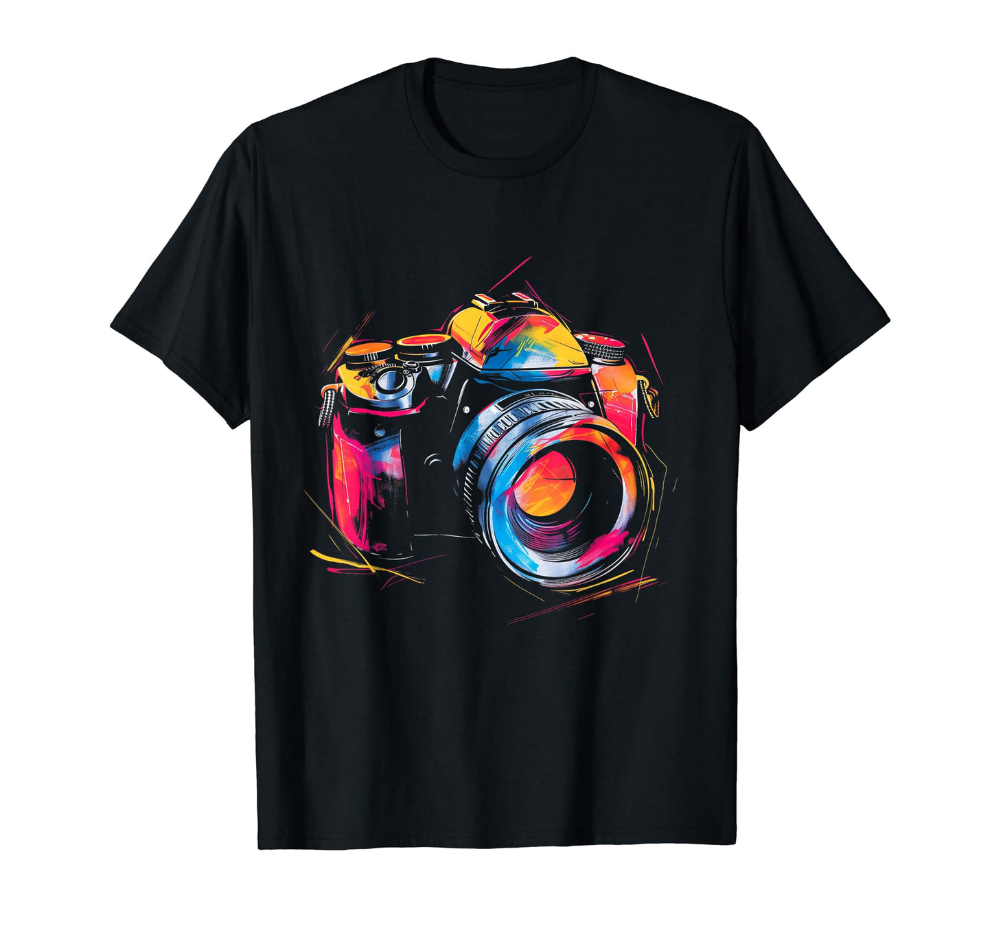 Camera Photography Watercolor Art T-Shirt - Casual Everyday Wear Unisex - T-Shirt, Sweatshirt, Hoodie