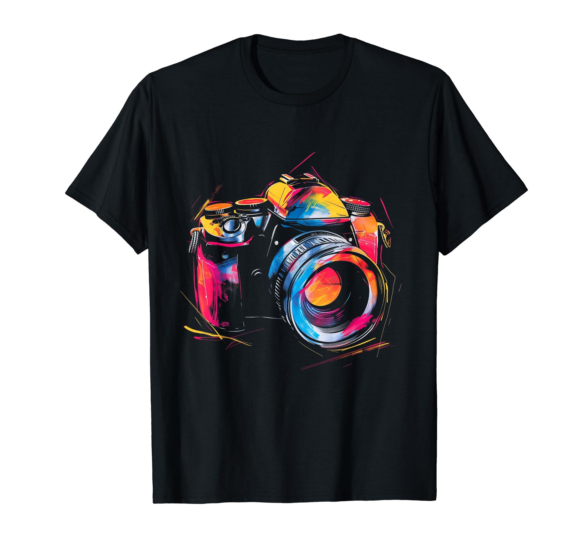 Camera Photography Watercolor Art T-Shirt - Casual Everyday Wear Unisex - T-Shirt, Sweatshirt, Hoodie