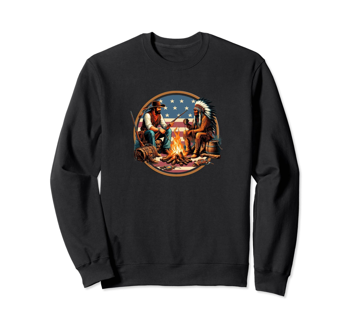 Cowboy Indian Native American Sweatshirt - Trendy Graphic for Adults - T-Shirt, Sweatshirt, Hoodie