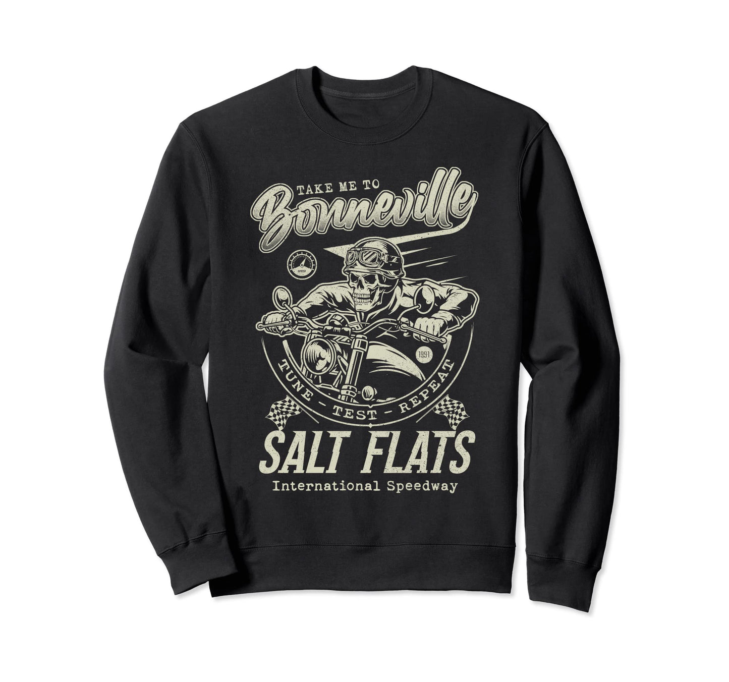 Bonneville Salt Flats Motorcycle Sweatshirt - Fun Novelty Design Unisex - T-Shirt, Sweatshirt, Hoodie
