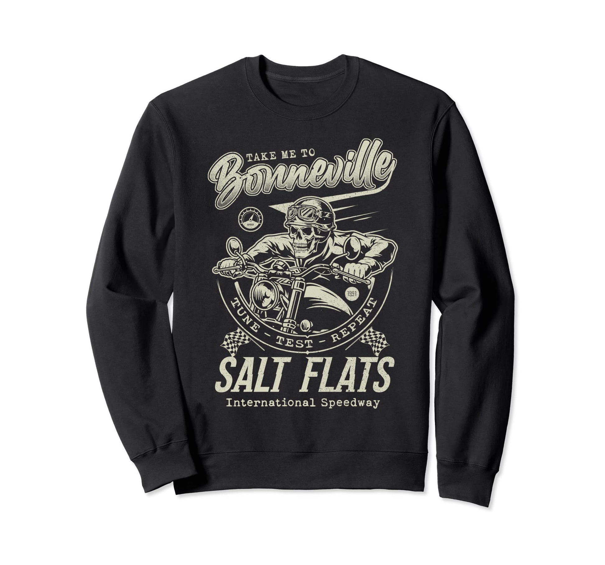 Bonneville Salt Flats Motorcycle Sweatshirt - Fun Novelty Design Unisex - T-Shirt, Sweatshirt, Hoodie