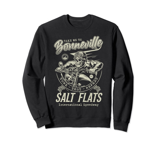 Bonneville Salt Flats Motorcycle Sweatshirt - Fun Novelty Design Unisex - T-Shirt, Sweatshirt, Hoodie
