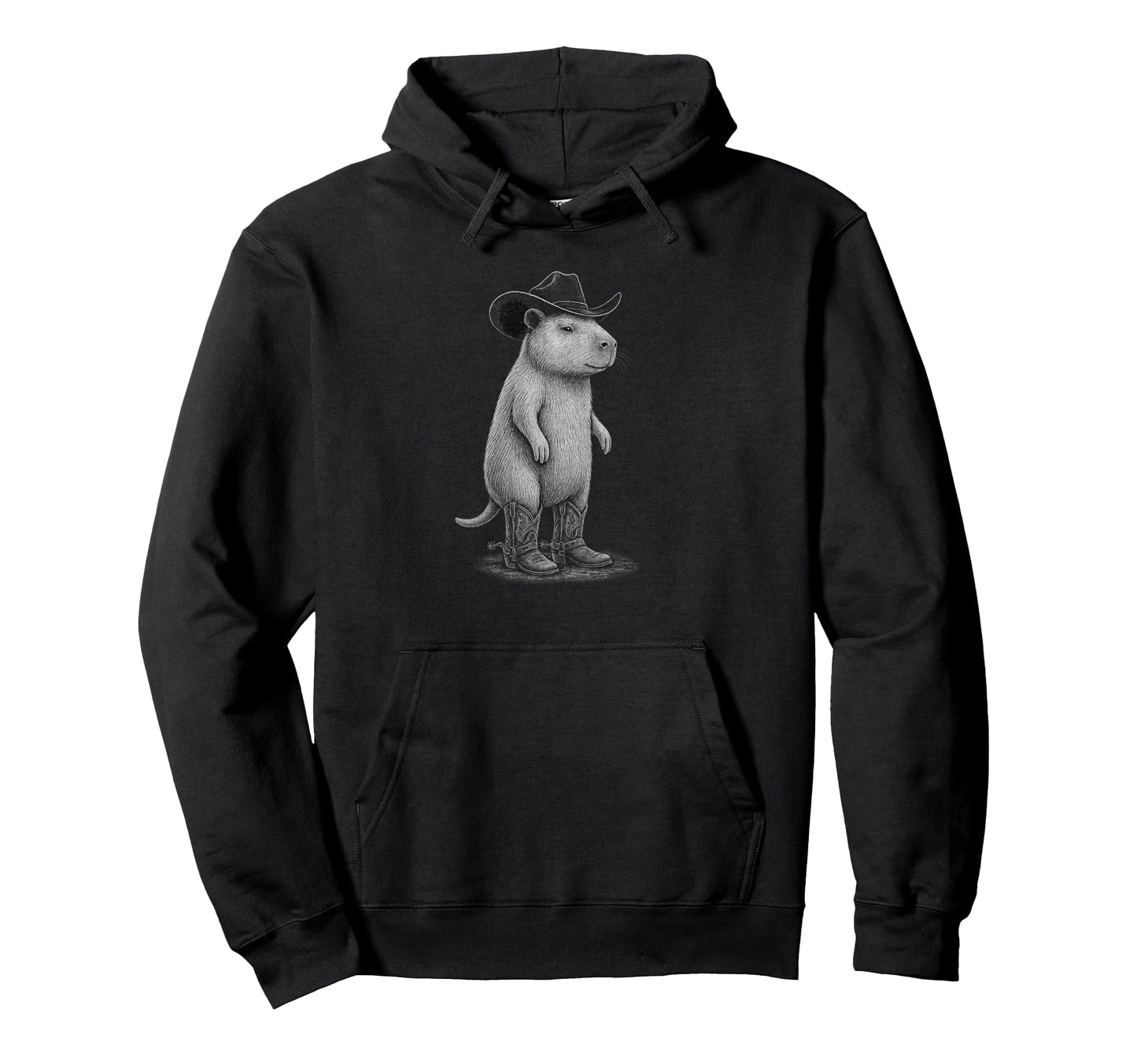 Howdy Capybara Cowboy Cowgirl Western Hoodie - Graphic Print for Adults - T-Shirt, Sweatshirt, Hoodie