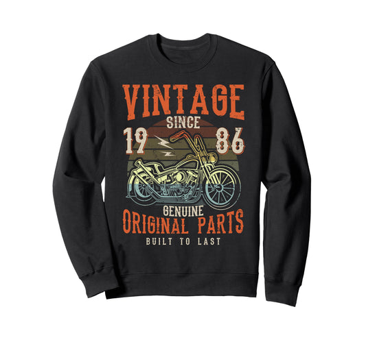40Th Birthday 1986 Motorcycle Sweatshirt - Fun Novelty Design Unisex - T-Shirt, Sweatshirt, Hoodie