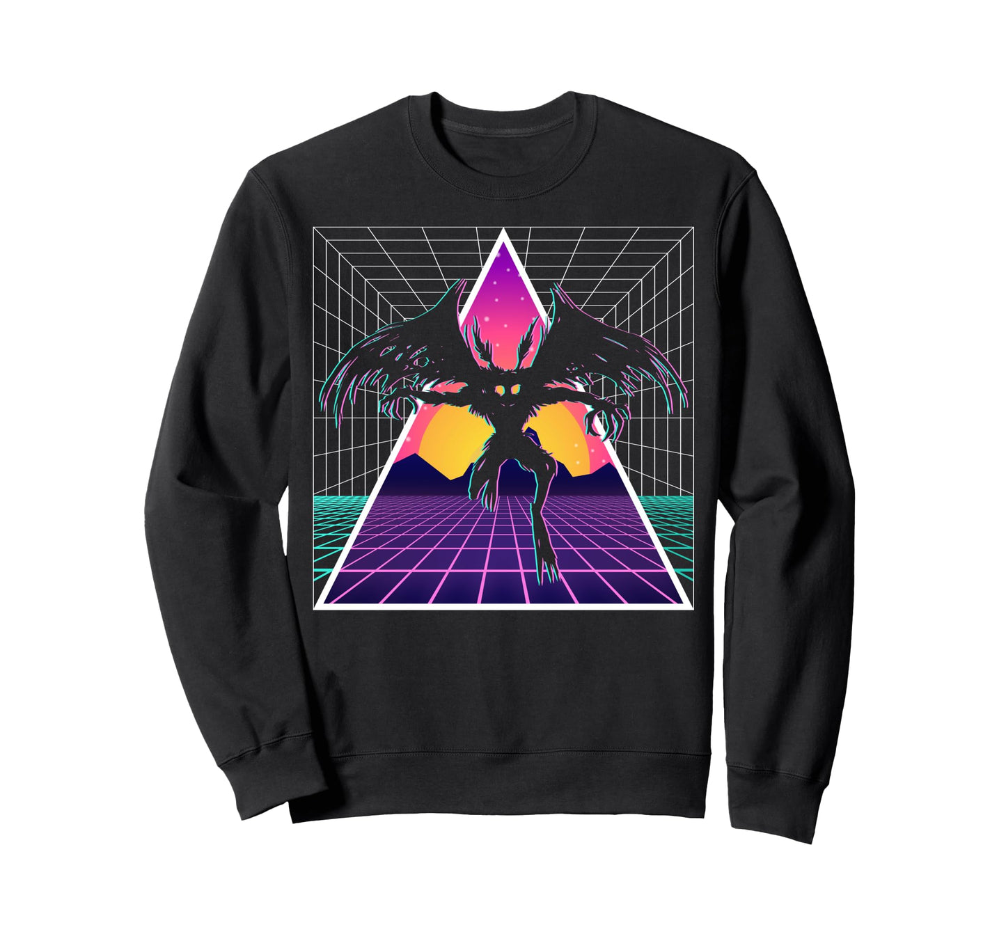 Vaporwave Aesthetic Mothman Sweatshirt - Graphic Print for Adults - T-Shirt, Sweatshirt, Hoodie