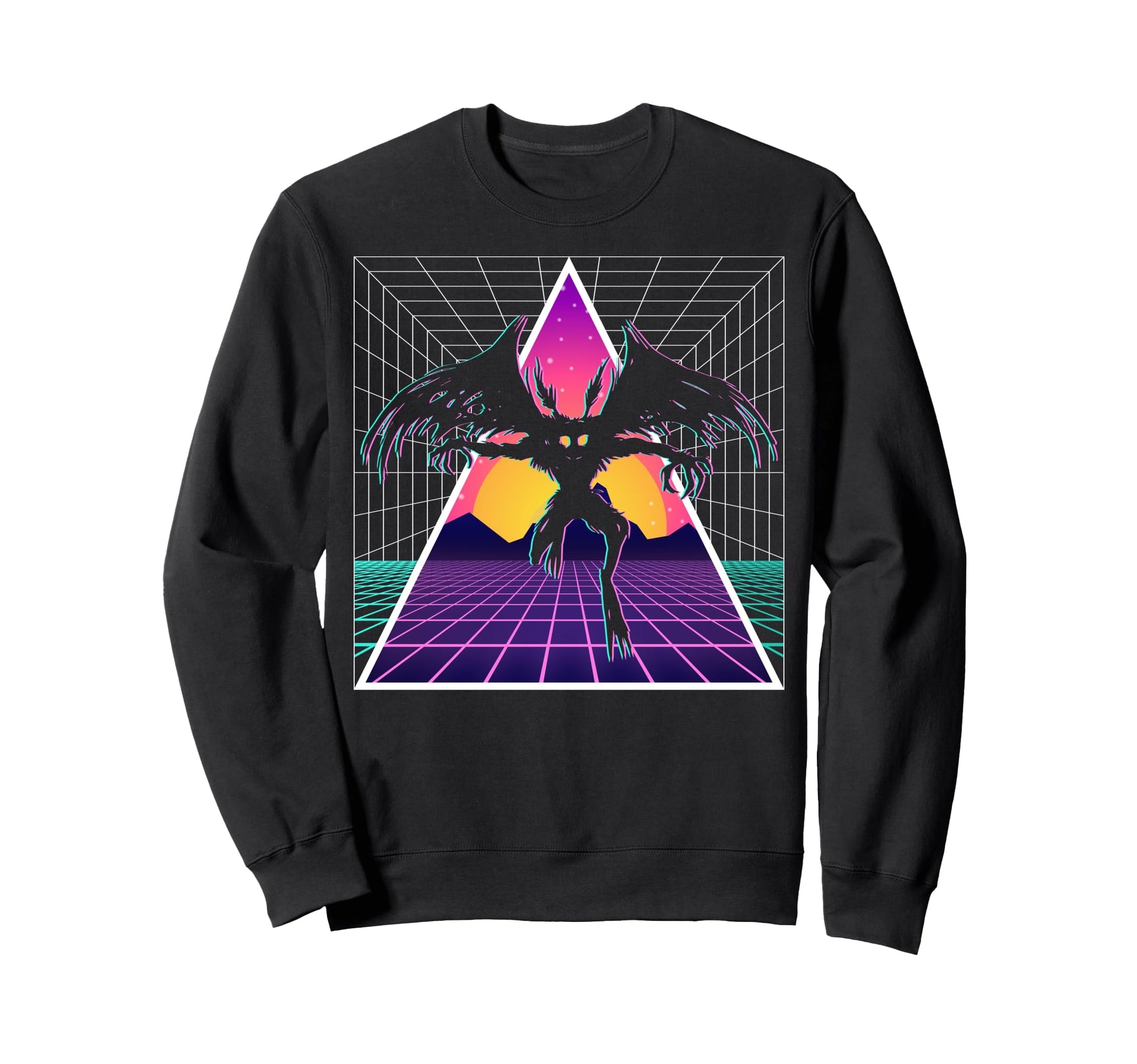 Vaporwave Aesthetic Mothman Sweatshirt - Graphic Print for Adults - T-Shirt, Sweatshirt, Hoodie