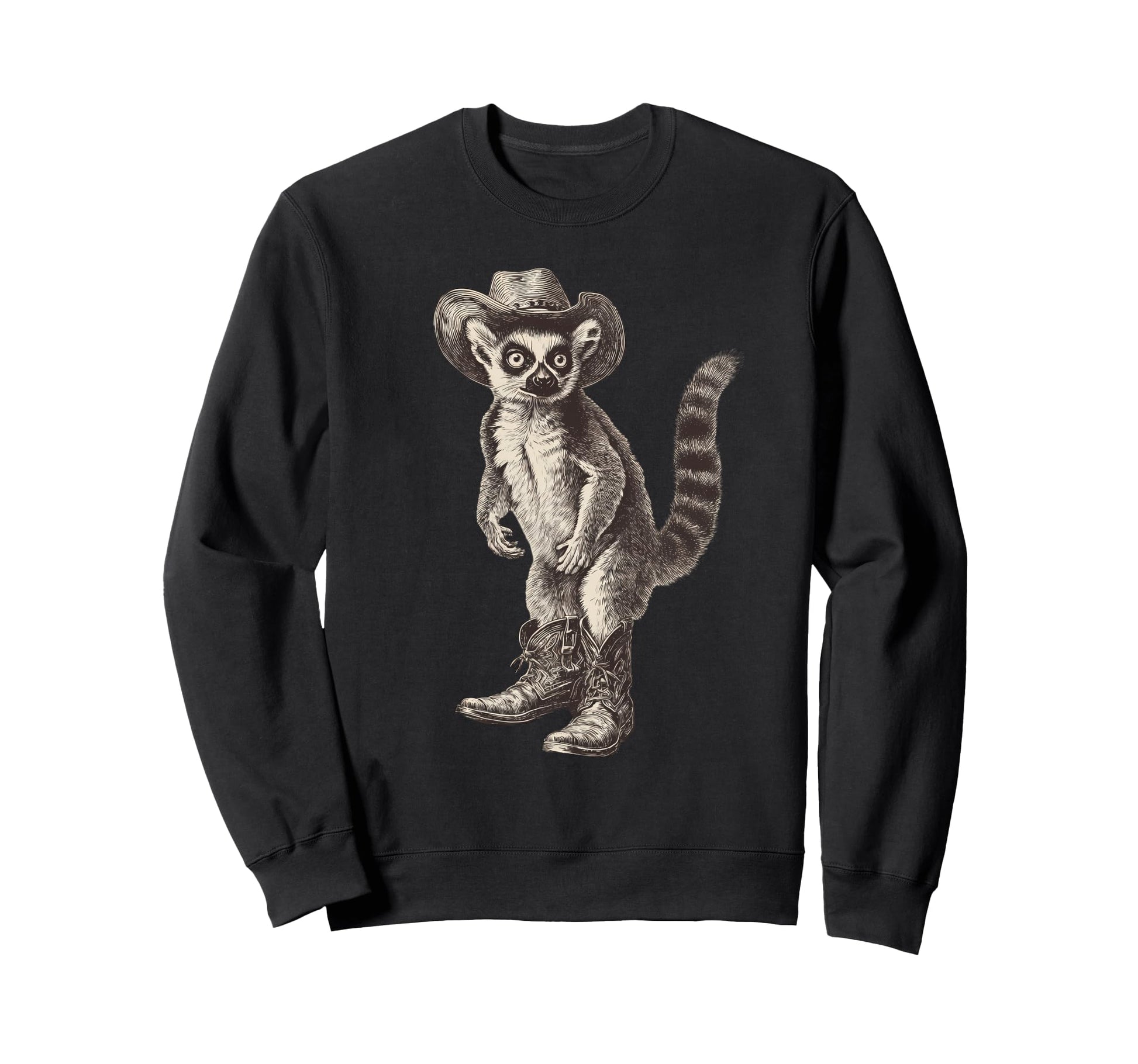 Country Cowboy Lemur Rodeo Sweatshirt - Custom Art Print for Adults - T-Shirt, Sweatshirt, Hoodie