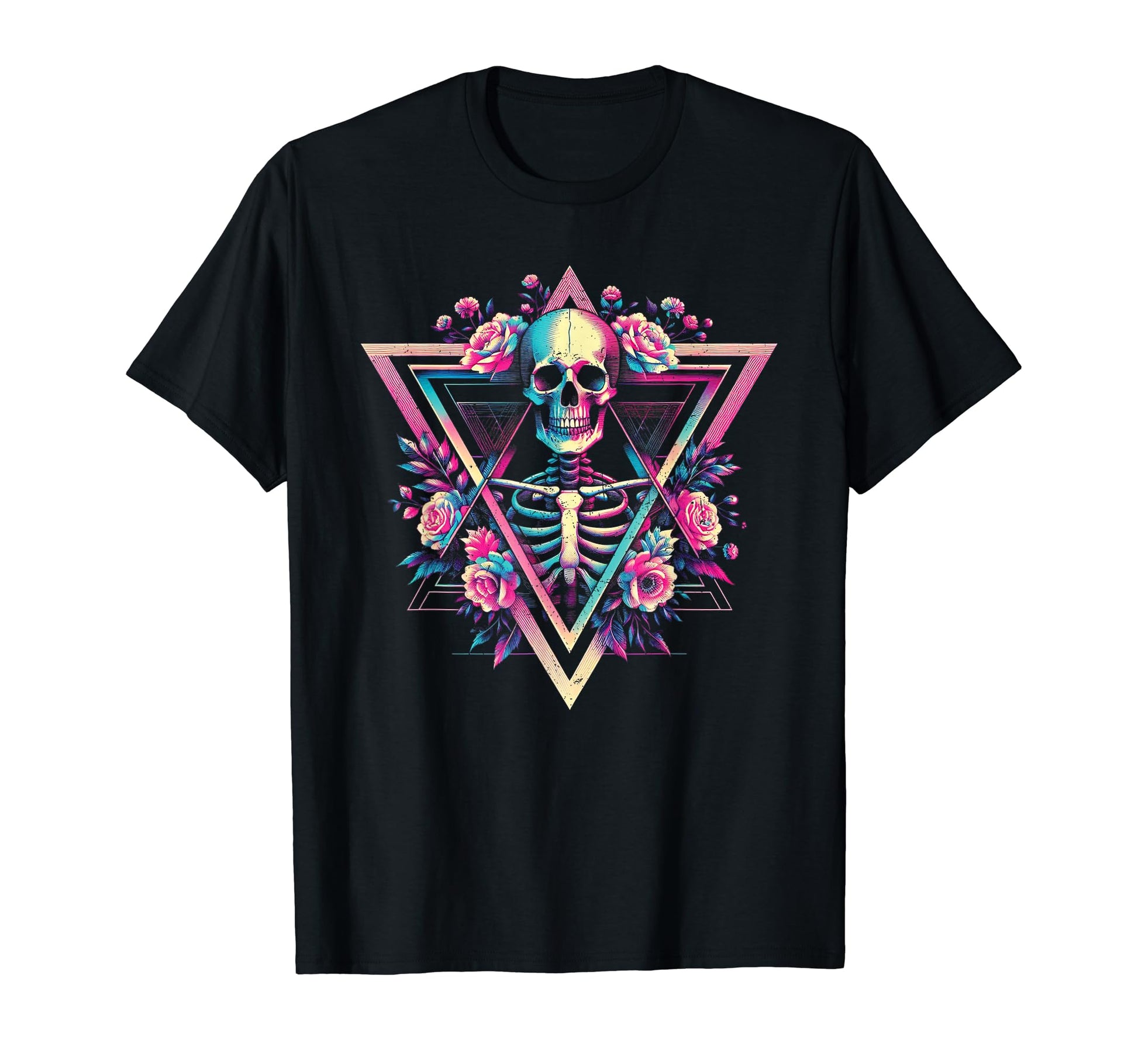 Skeleton Vaporwave Aesthetic Pastel T-Shirt - Trendy Graphic for Adults - T-Shirt, Sweatshirt, Hoodie
