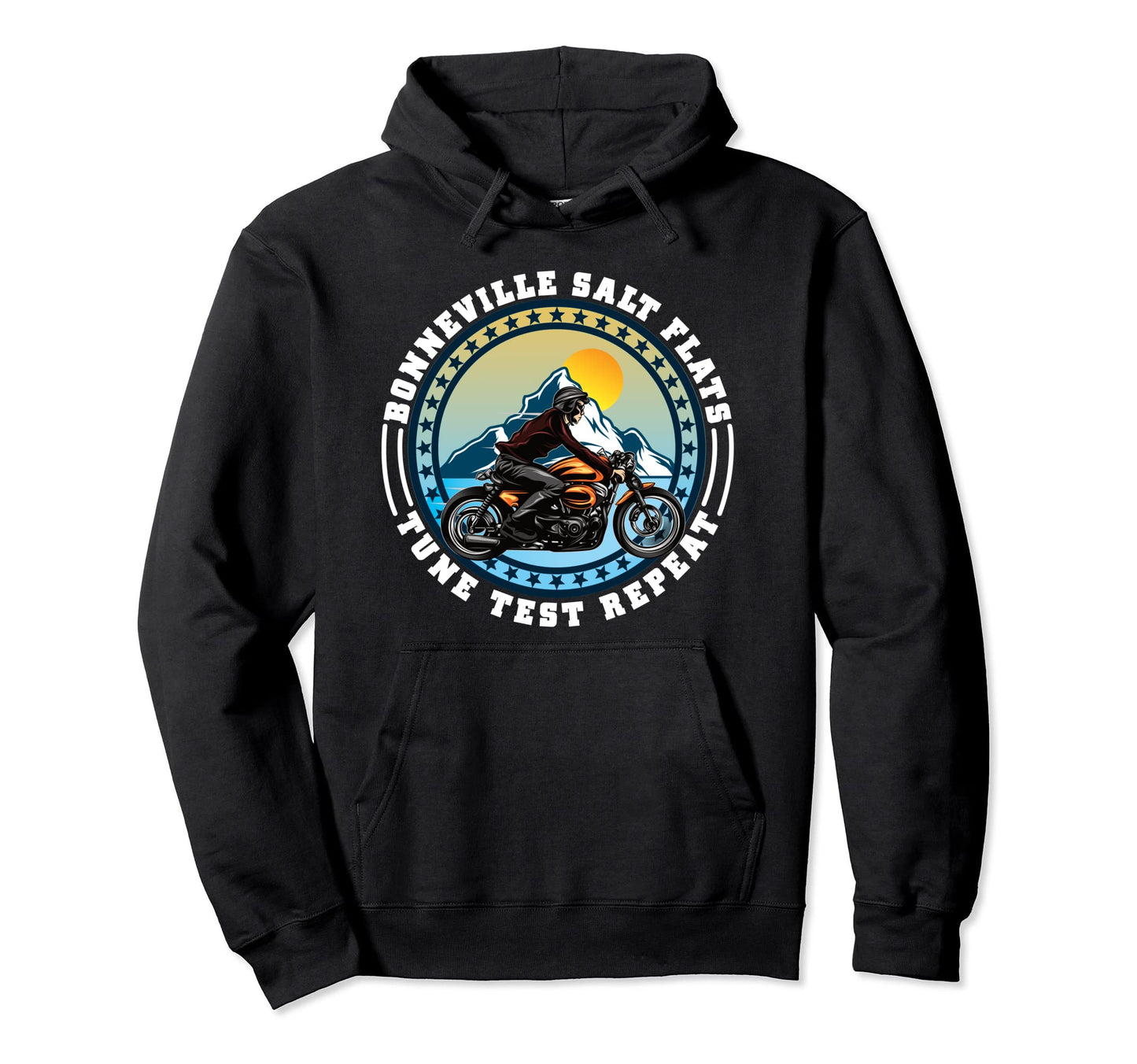 Bonneville Salt Flats Motorcycle Rider Hoodie - Graphic Print Unisex - T-Shirt, Sweatshirt, Hoodie