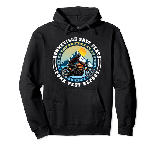 Bonneville Salt Flats Motorcycle Rider Hoodie - Graphic Print Unisex - T-Shirt, Sweatshirt, Hoodie