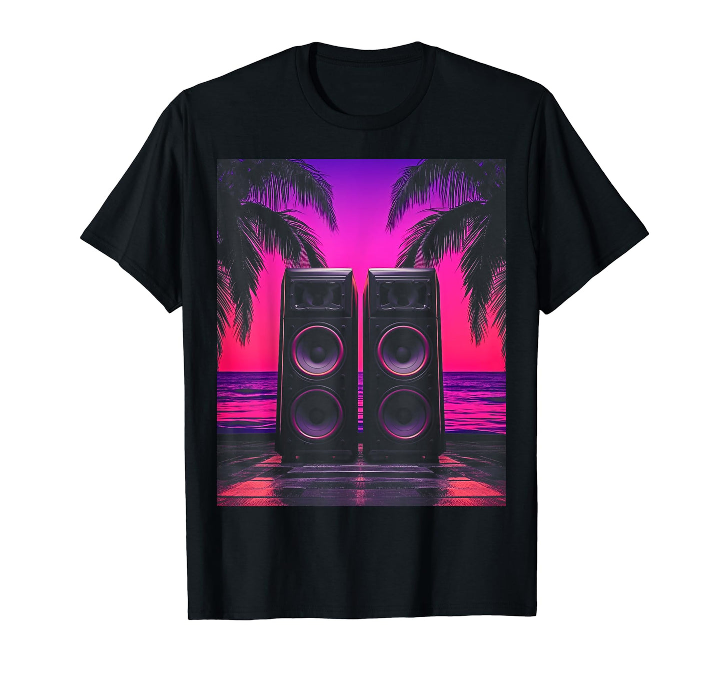 Vaporwave Stereo Speakers 80S T-Shirt - Fun Novelty Design for Adults - T-Shirt, Sweatshirt, Hoodie