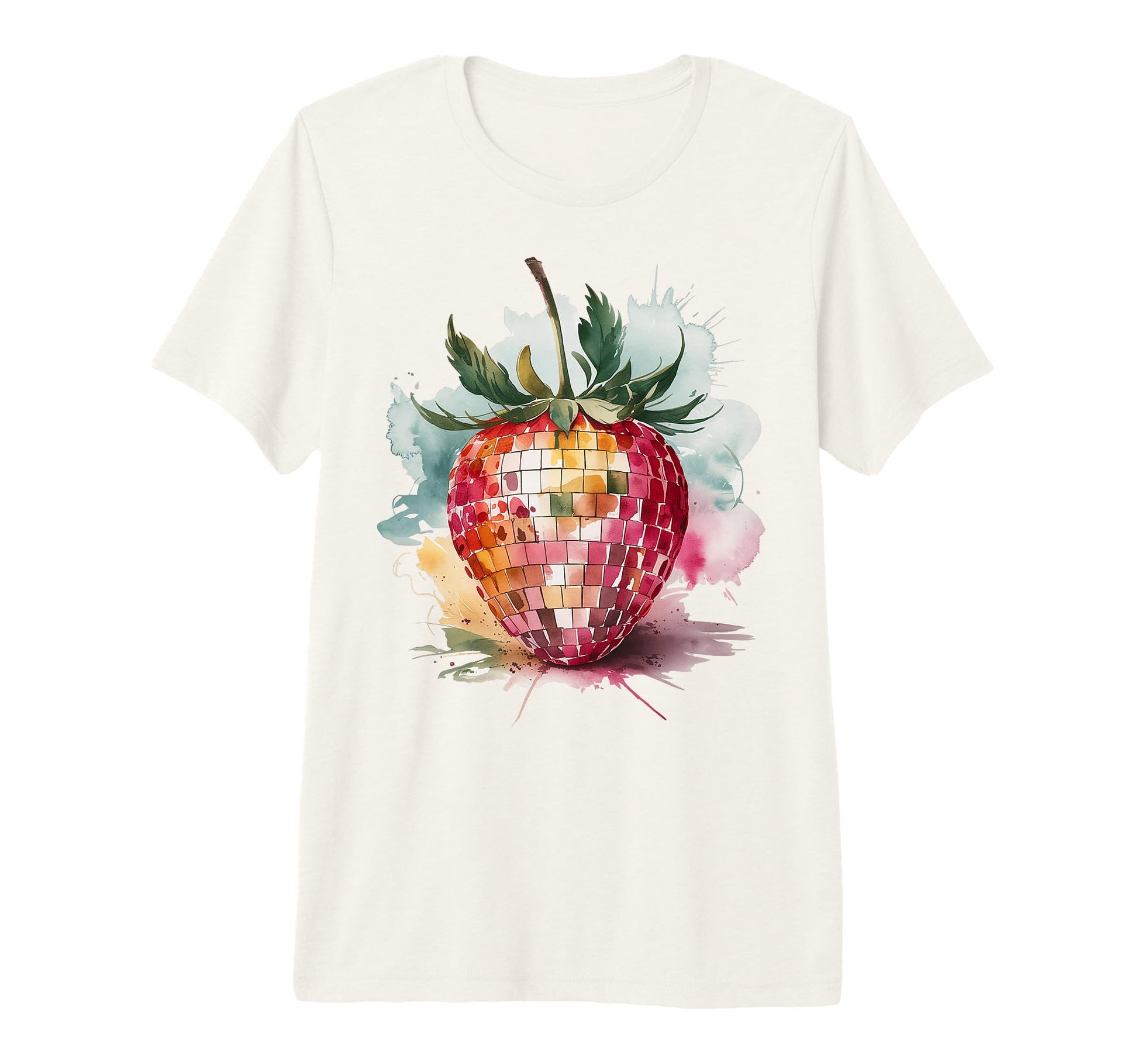 Watercolor Disco Strawberry Party T-Shirt - Aesthetic Graphic for Adults - T-Shirt, Sweatshirt, Hoodie