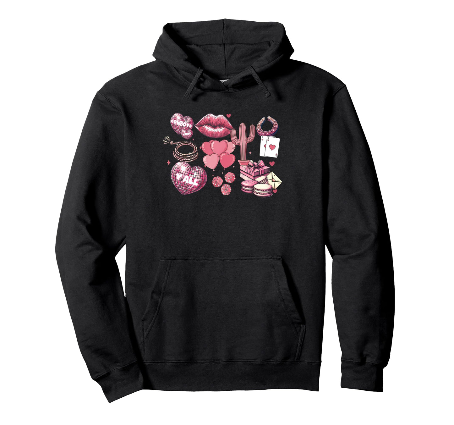 Western Valentines Collage Cowgirl Hoodie - Casual Everyday Wear for Adults - T-Shirt, Sweatshirt, Hoodie