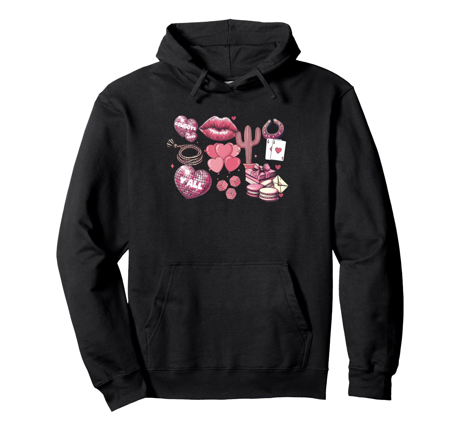 Western Valentines Collage Cowgirl Hoodie - Casual Everyday Wear for Adults - T-Shirt, Sweatshirt, Hoodie
