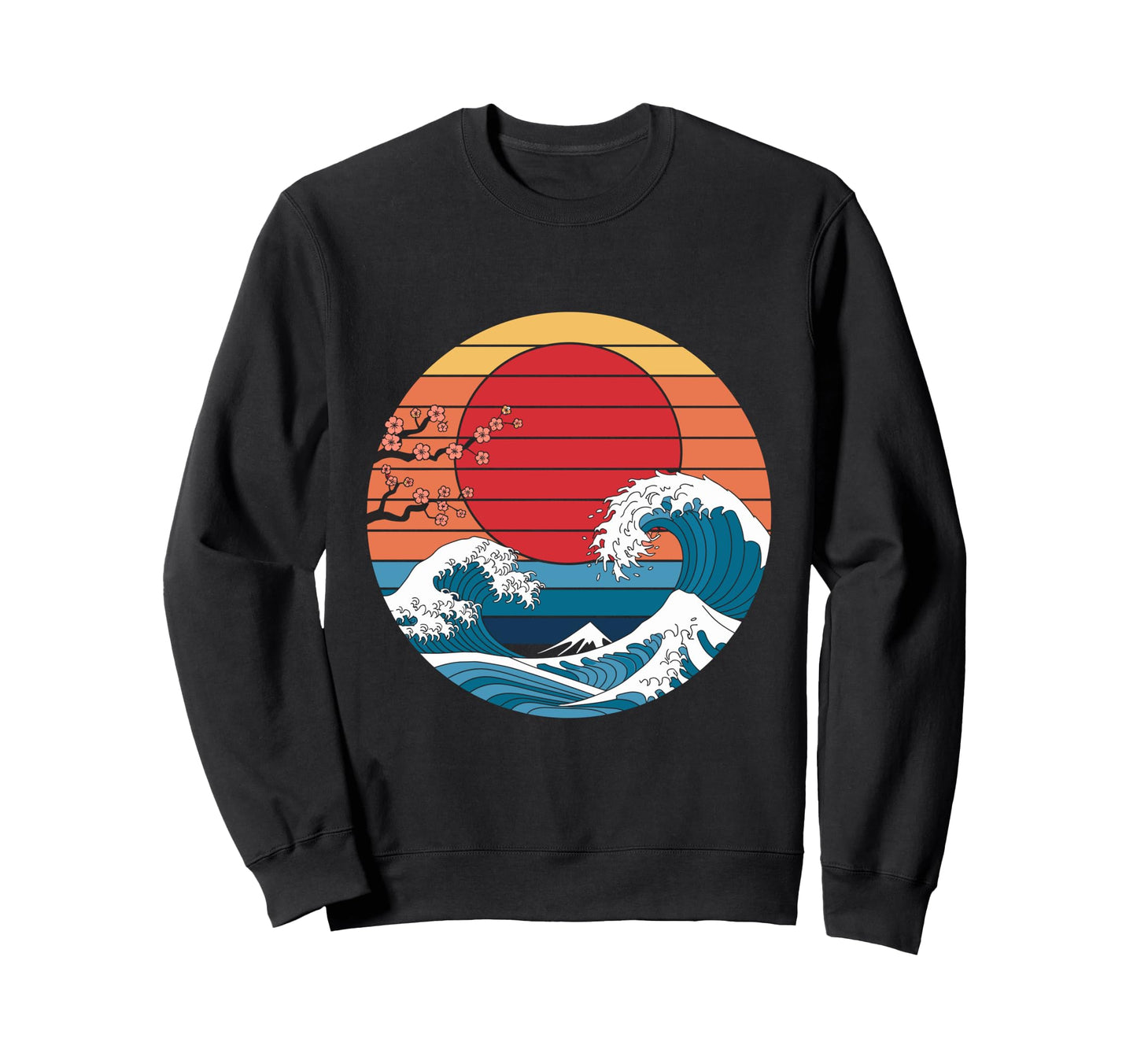 Big Wave Vaporwave Aesthetic 80S Sweatshirt - Novelty Apparel for Adults - T-Shirt, Sweatshirt, Hoodie